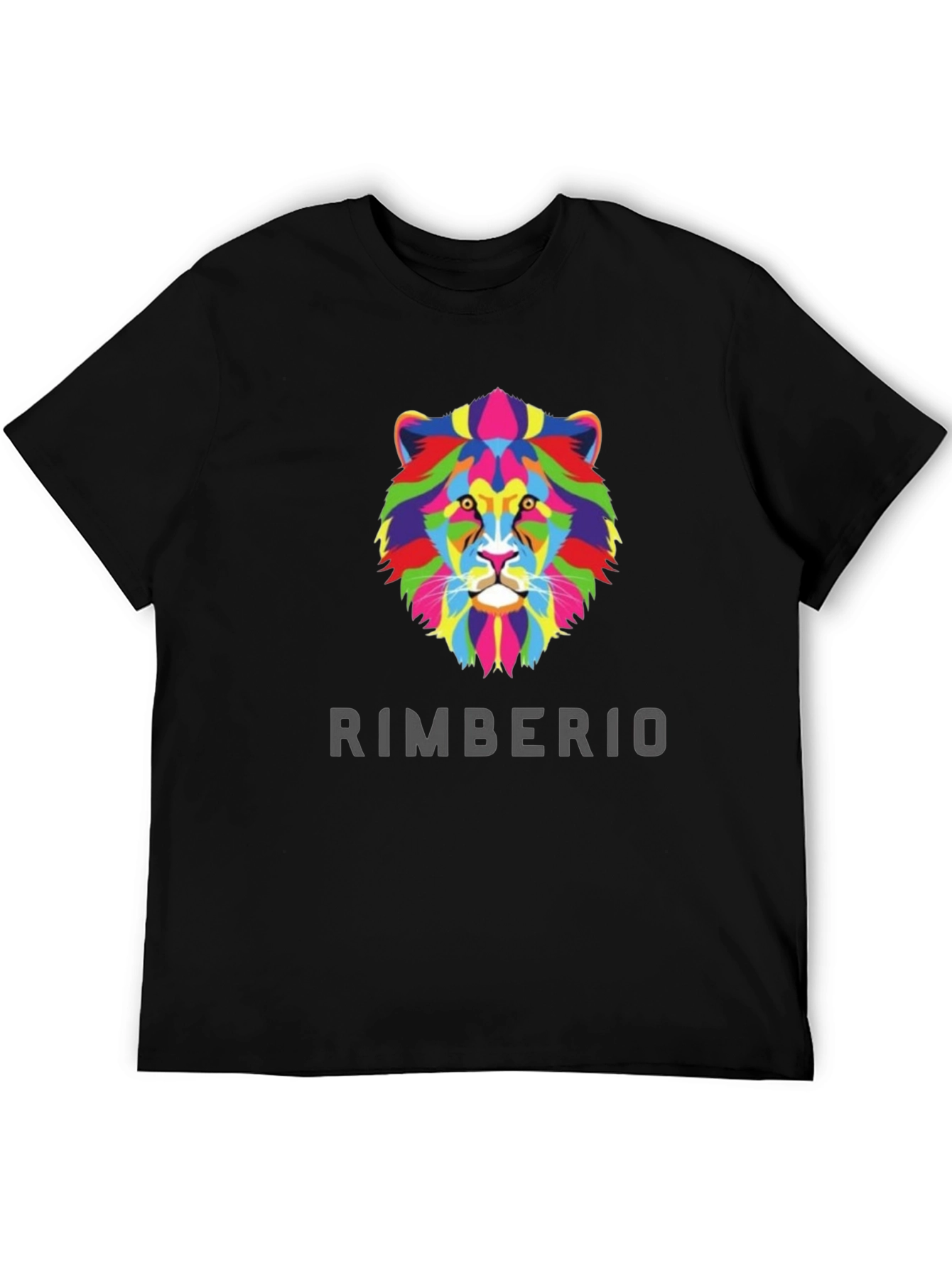 Black Rimberio Lion Graphic T-Shirt - Vivid Colors, Bold Style view 5