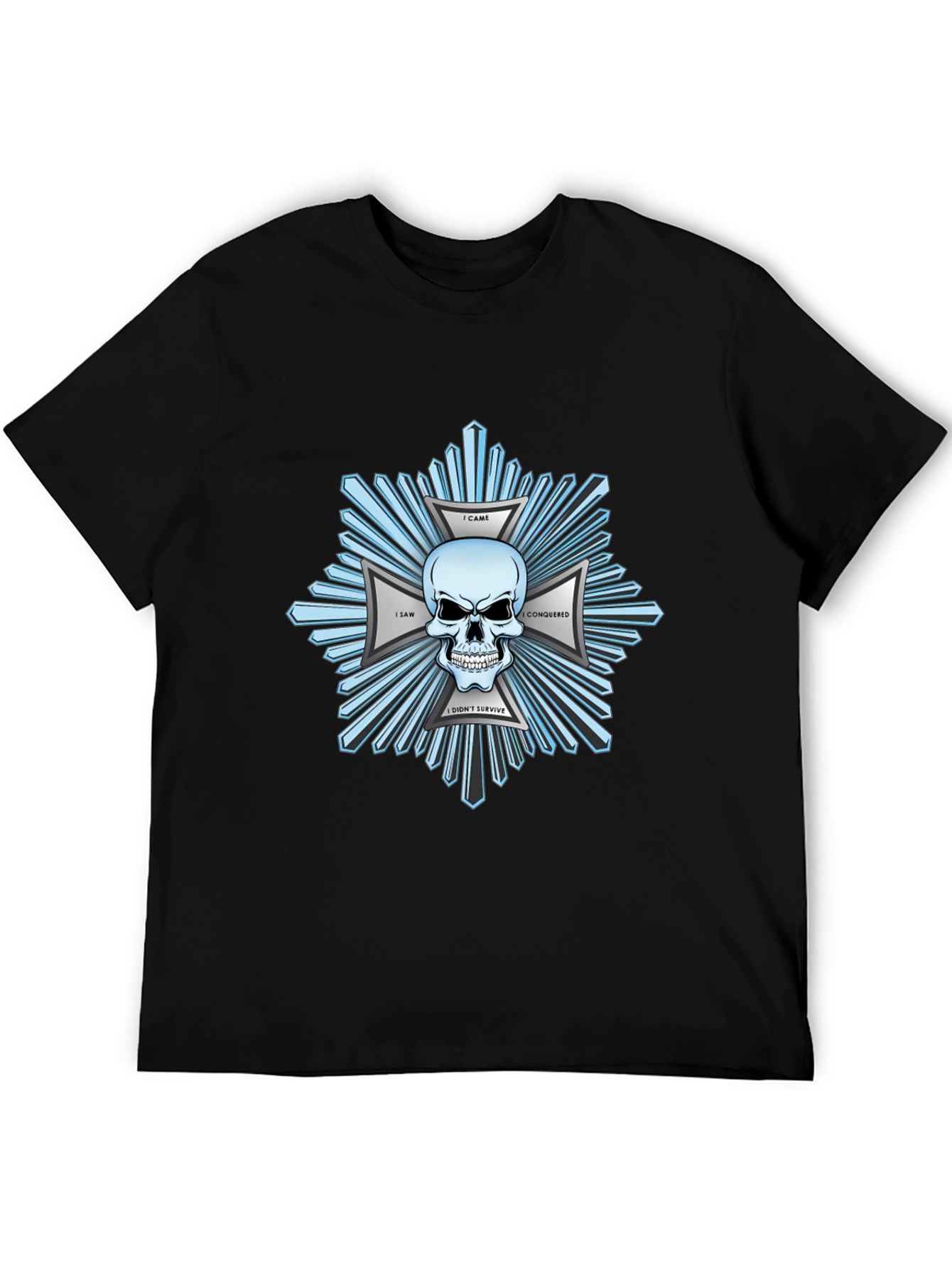 Black Skull & Crossbones Graphic Print Black T-Shirt view 5