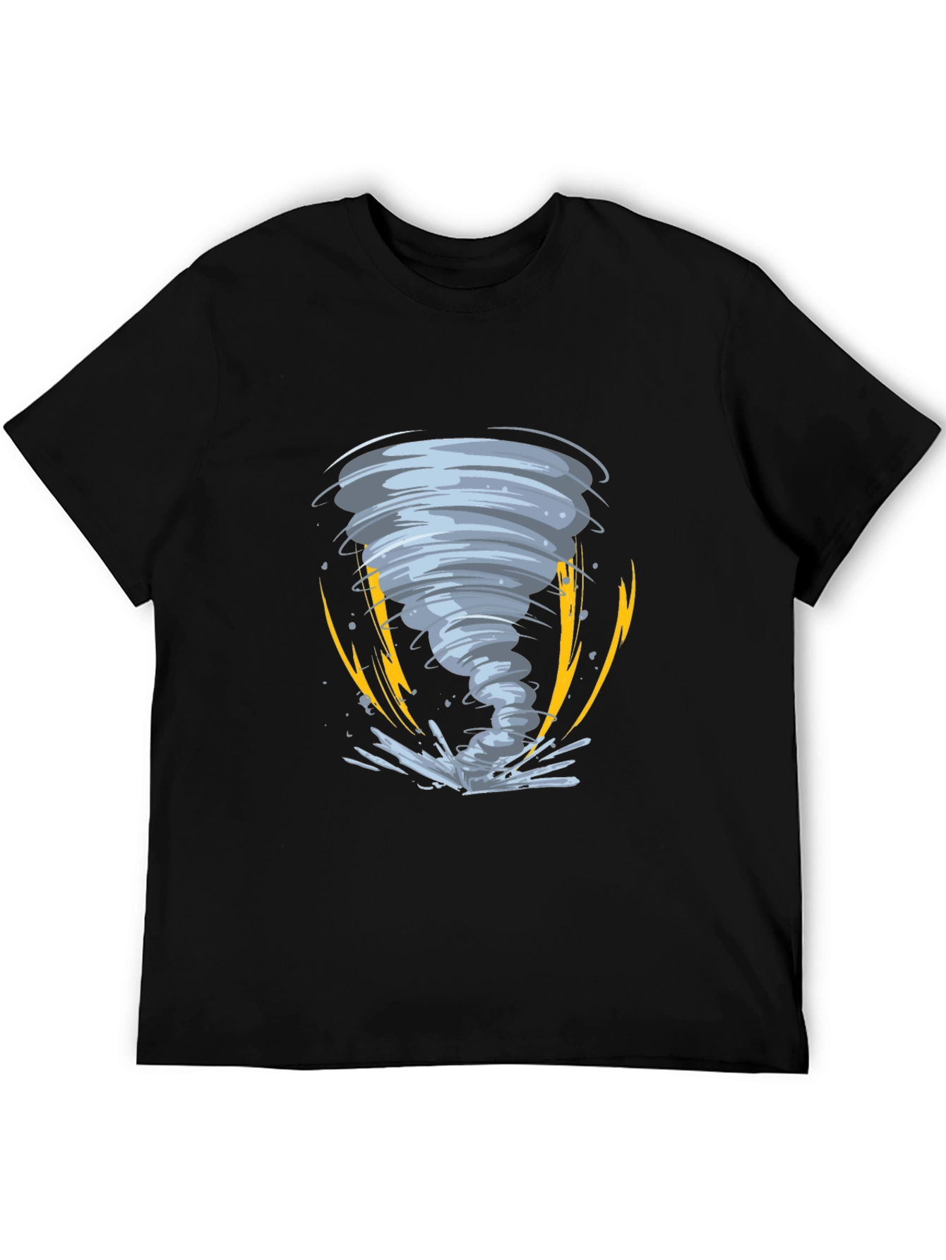 Black Tornado Graphic Tee - Black Cotton Casual Shirt view 5
