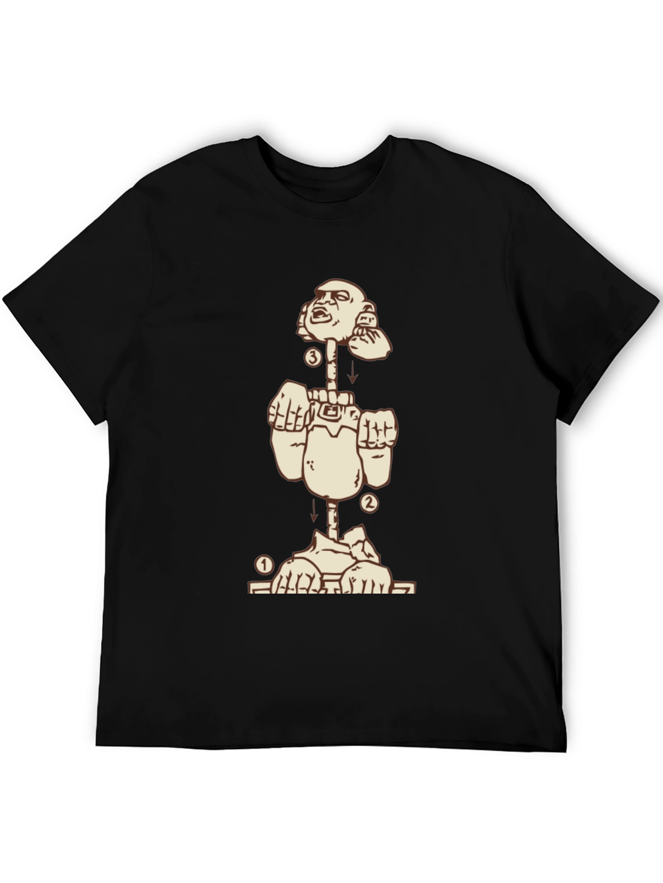 Black Deconstructed Man Graphic Tee - Black view 5