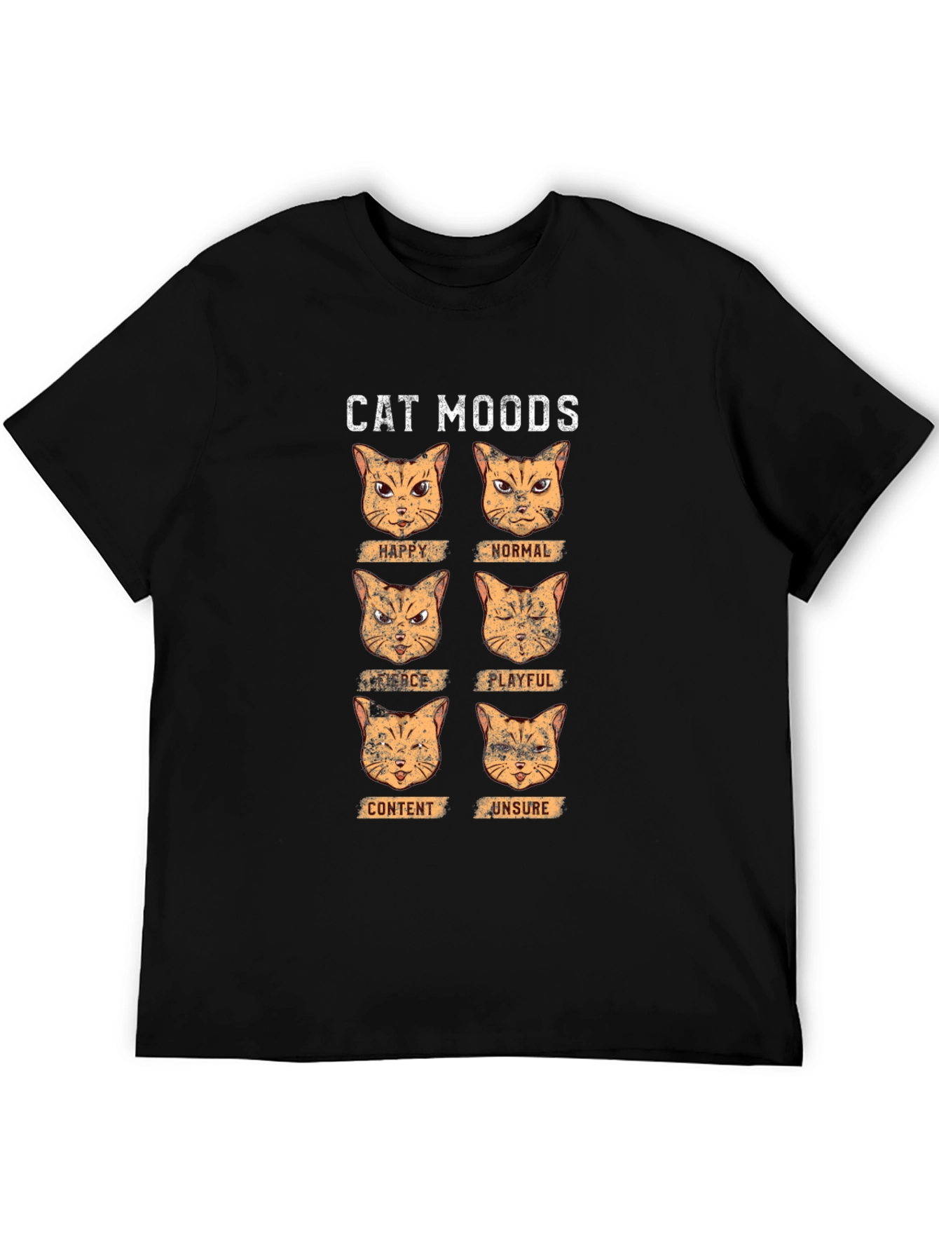 Black Cat Moods Graphic T-Shirt - Funny Cat Lover Tee view 5