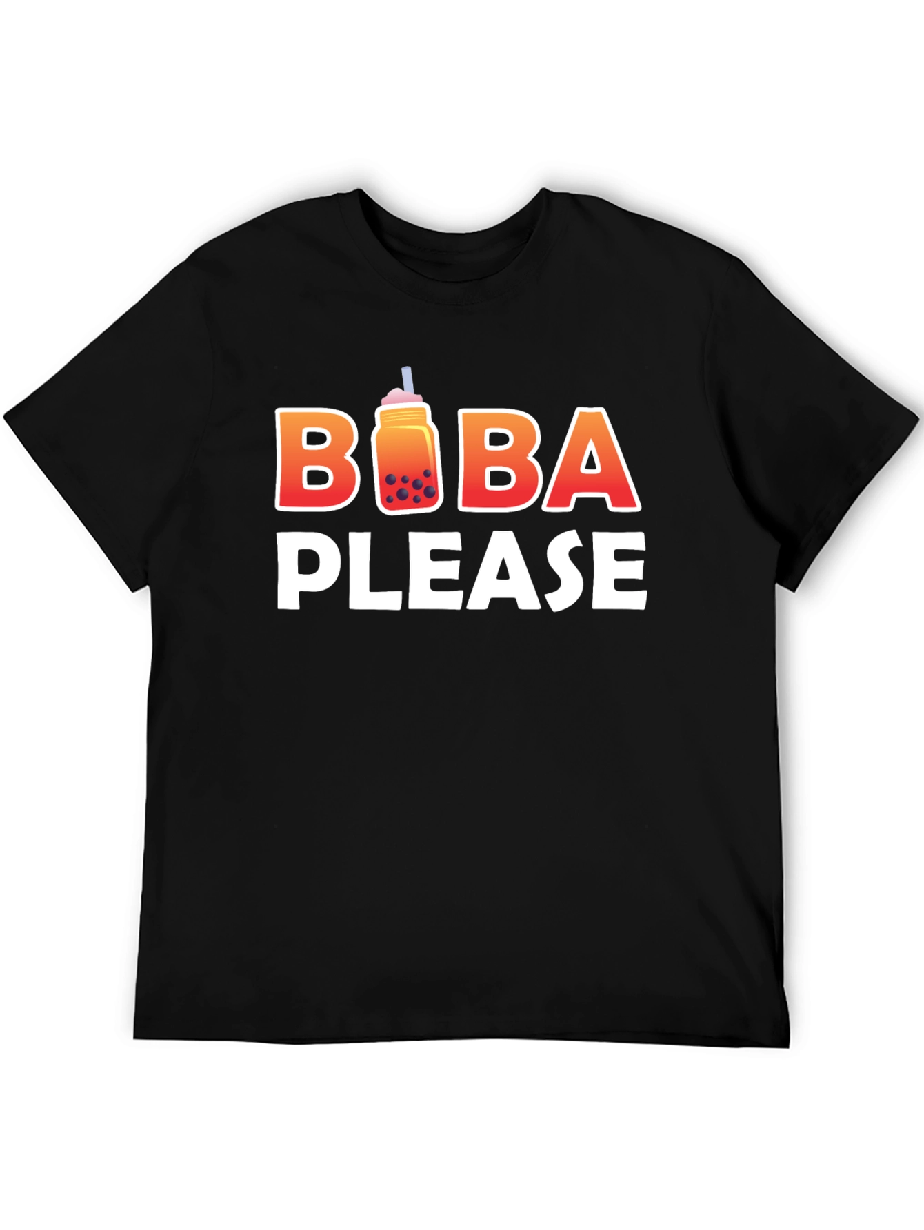 Black Boba Please Graphic T-Shirt - Cute Bubble Tea Lover Tee view 5