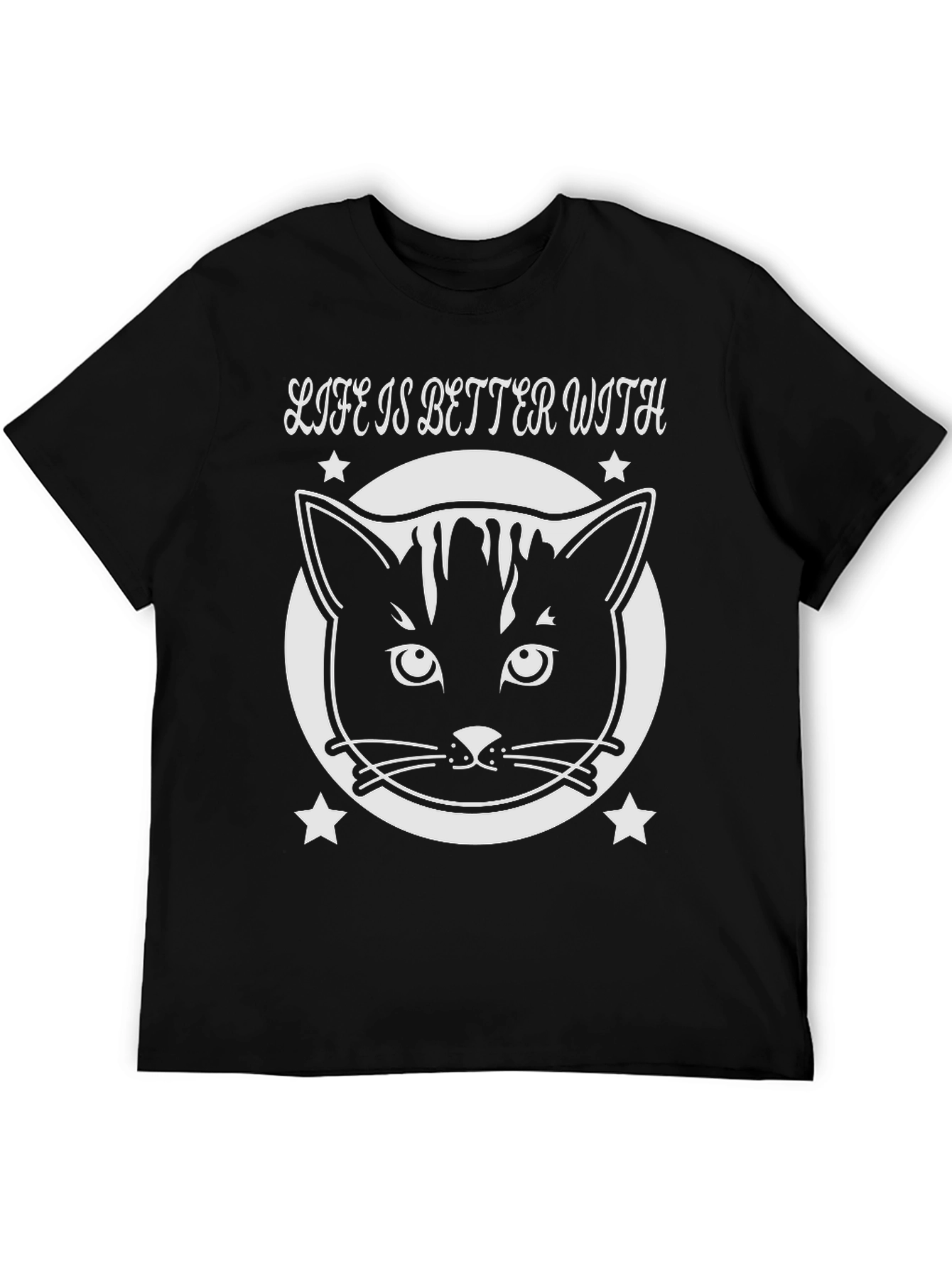 Black Life is Better With Cats T-Shirt view 5
