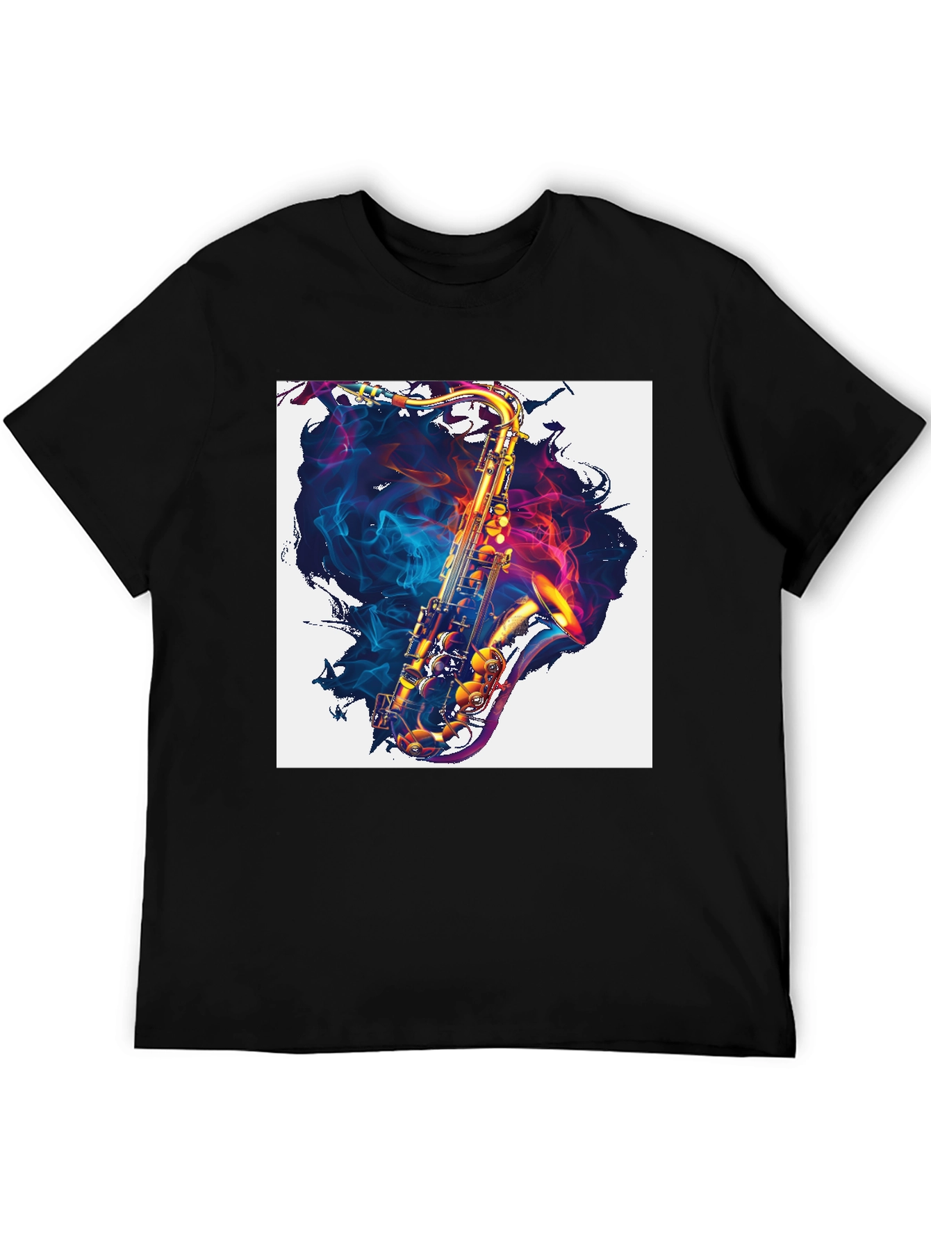 Black Saxophone Graphic Print Tee view 5