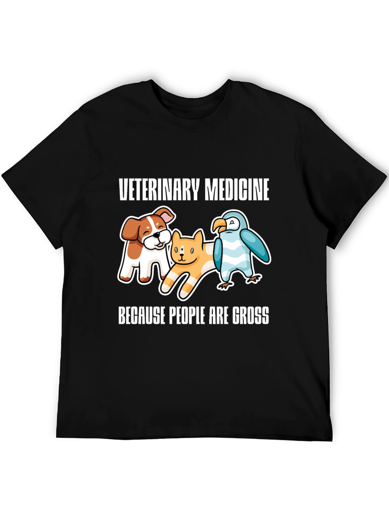 Black Veterinary Medicine Cartoon Graphic Tee view 5