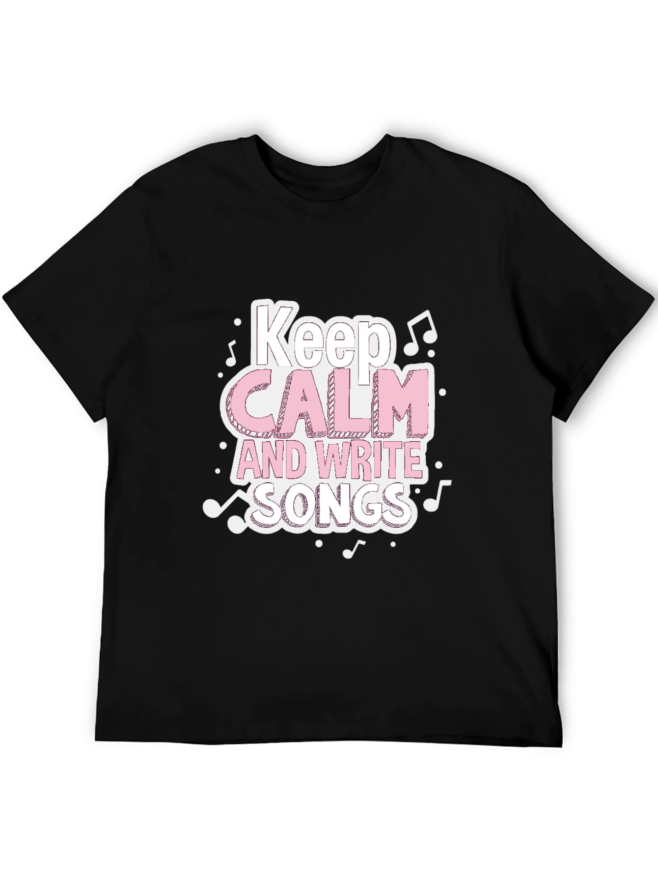 Black Keep Calm & Write Songs T-Shirt - Music Lover Tee view 5