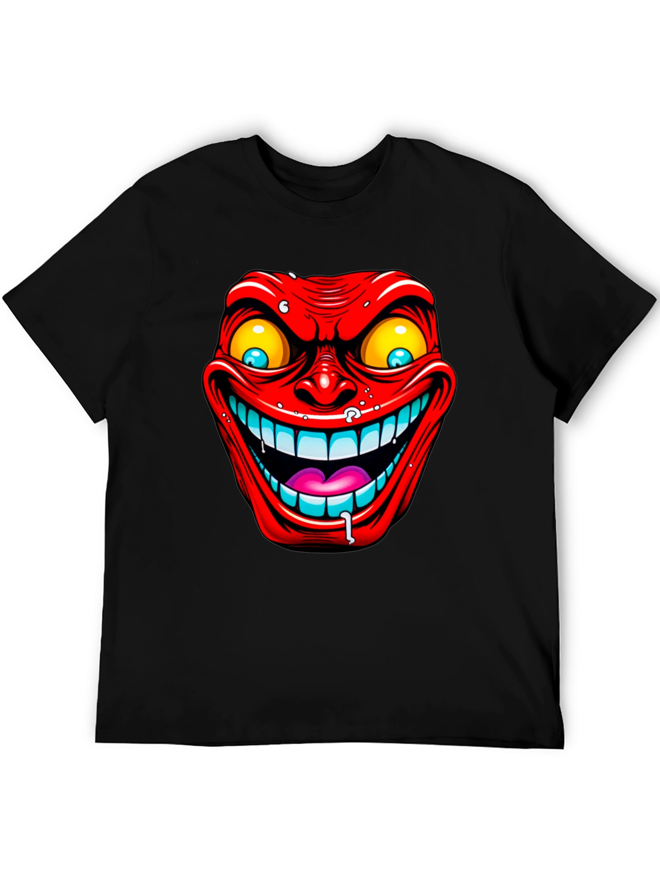 Black Evil Grin Graphic Tee - Men's Black T-Shirt view 5