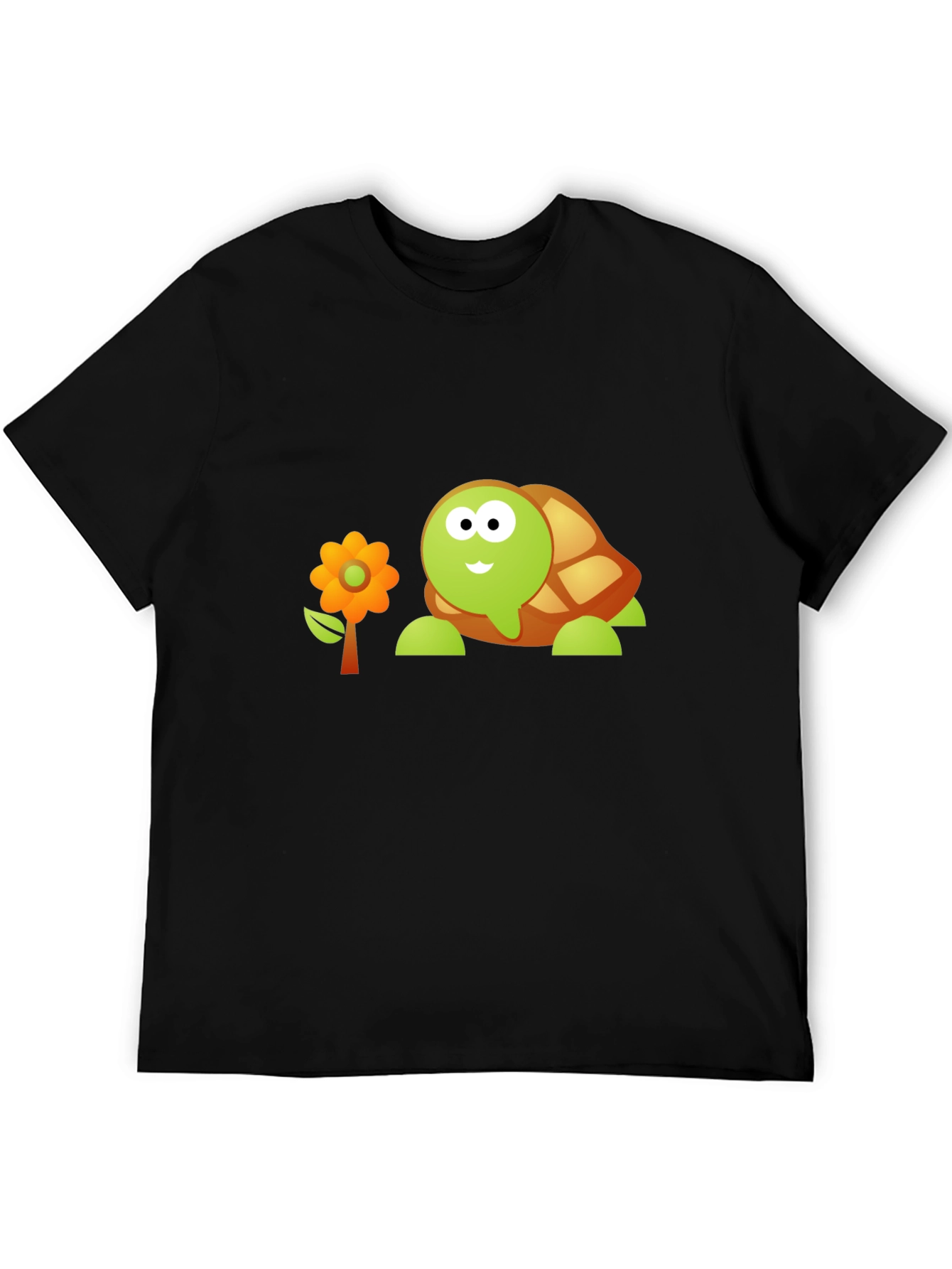 Black Cartoon Turtle Graphic Tee view 5