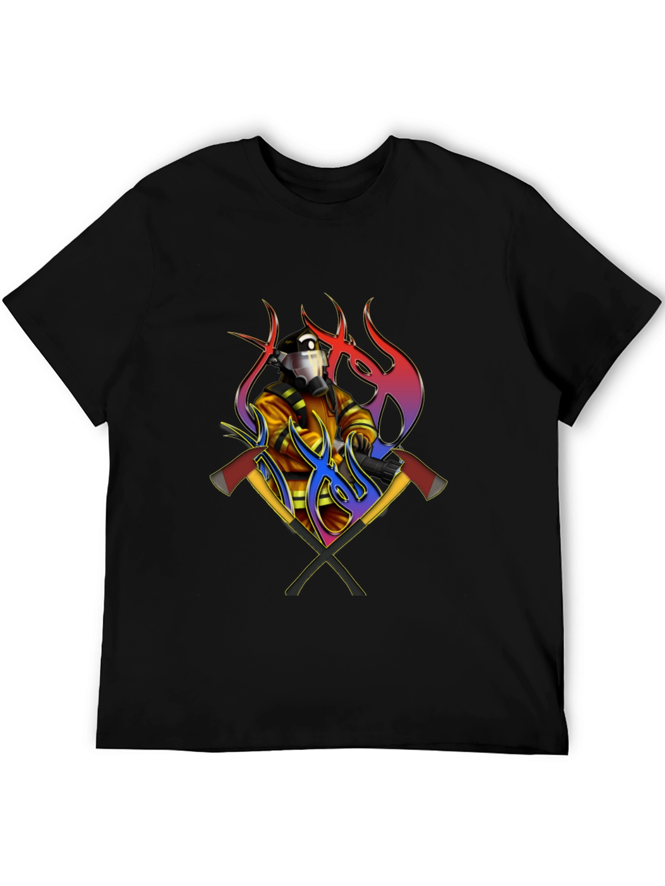 Black Firefighter Graphic Tee view 5