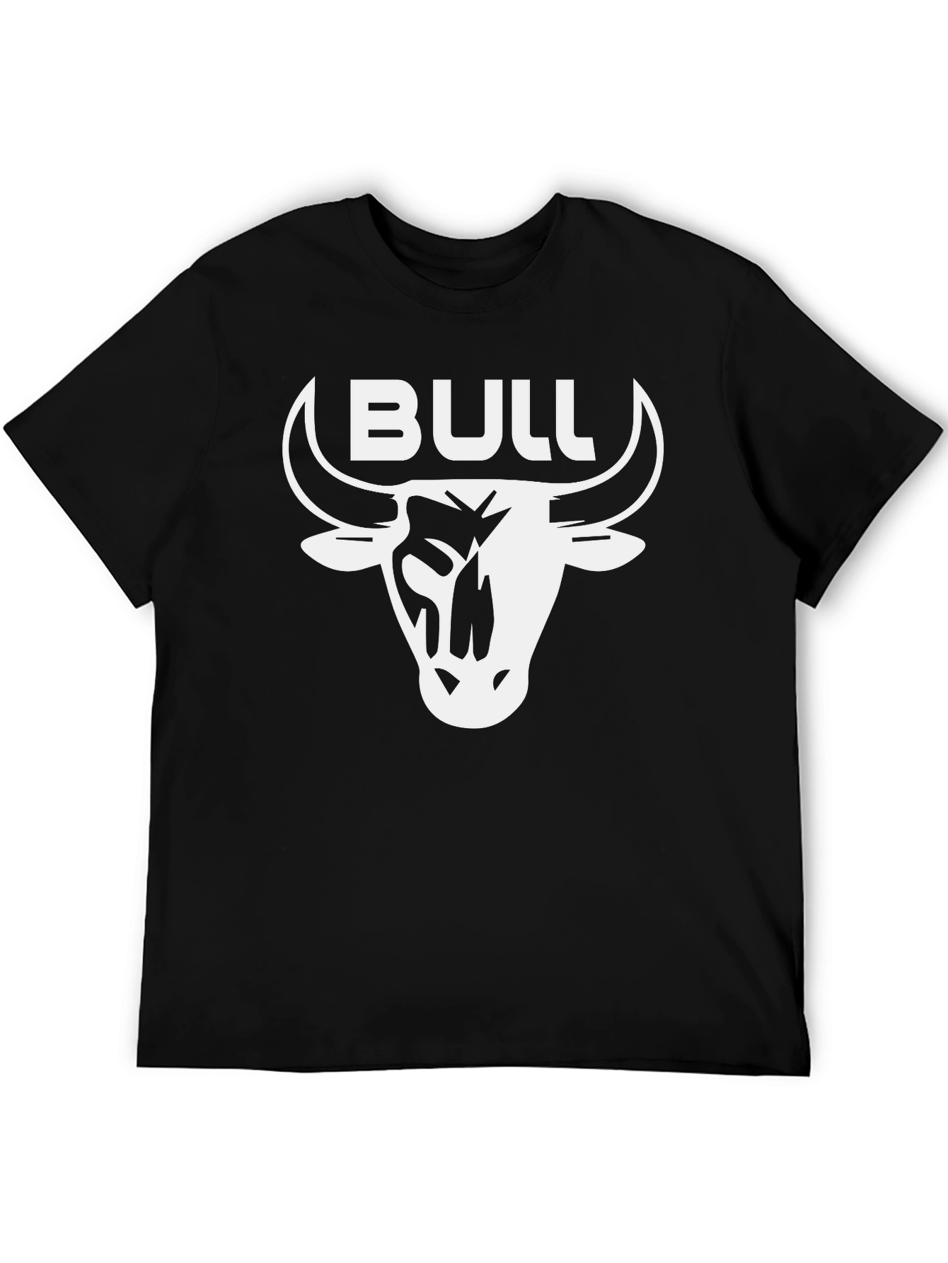 Black Bull T-Shirt - Black Crew Neck with White Graphic view 5