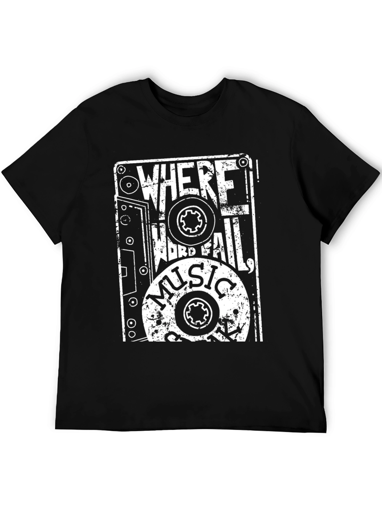 Black Music Quote T-Shirt - Where Words Fail, Music Speaks view 5