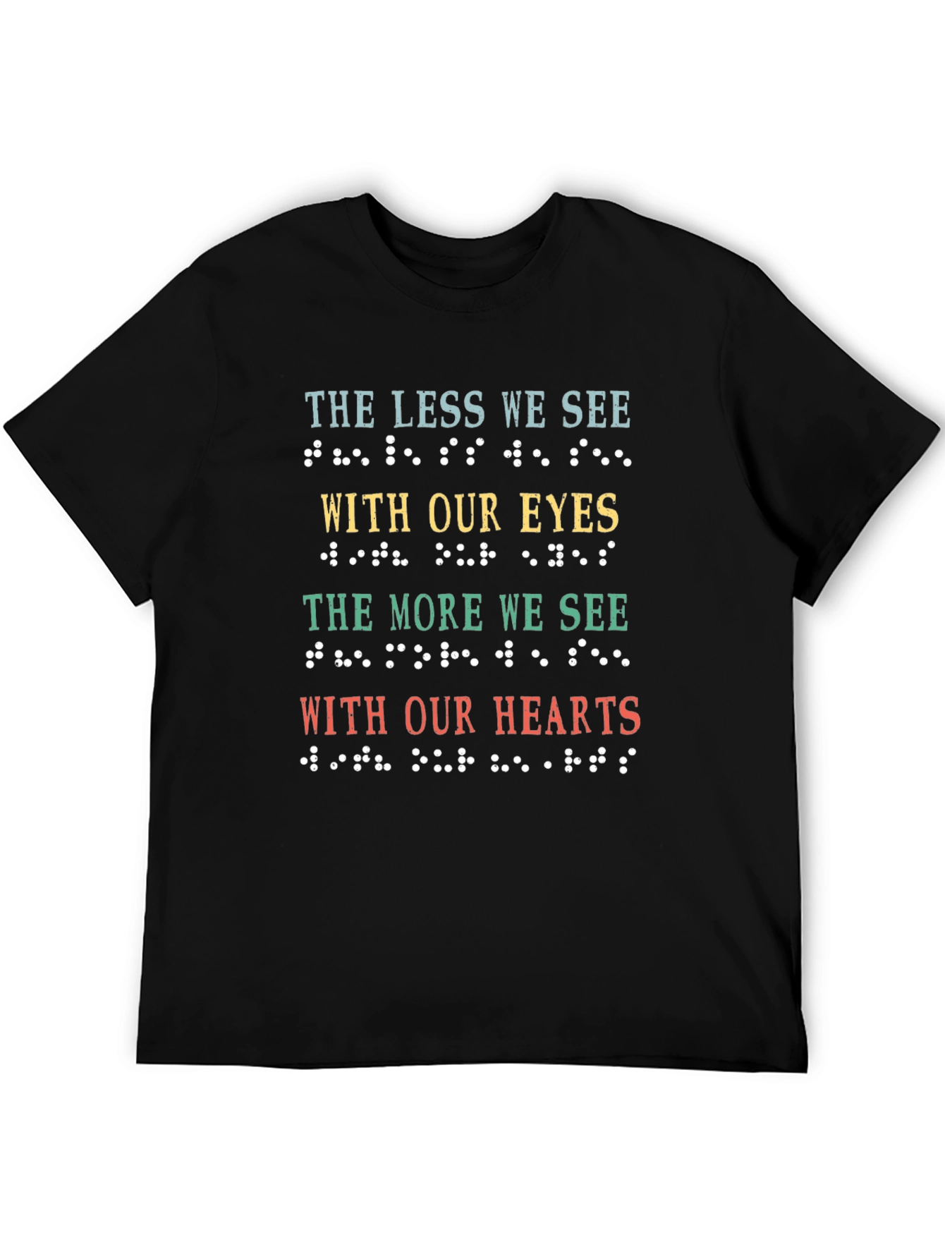 Black Inspirational Braille T-Shirt view 5
