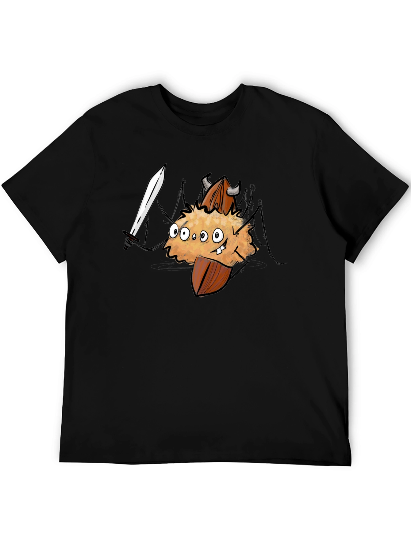 Black Monster Almond T-Shirt - Black Cotton Tee view 5