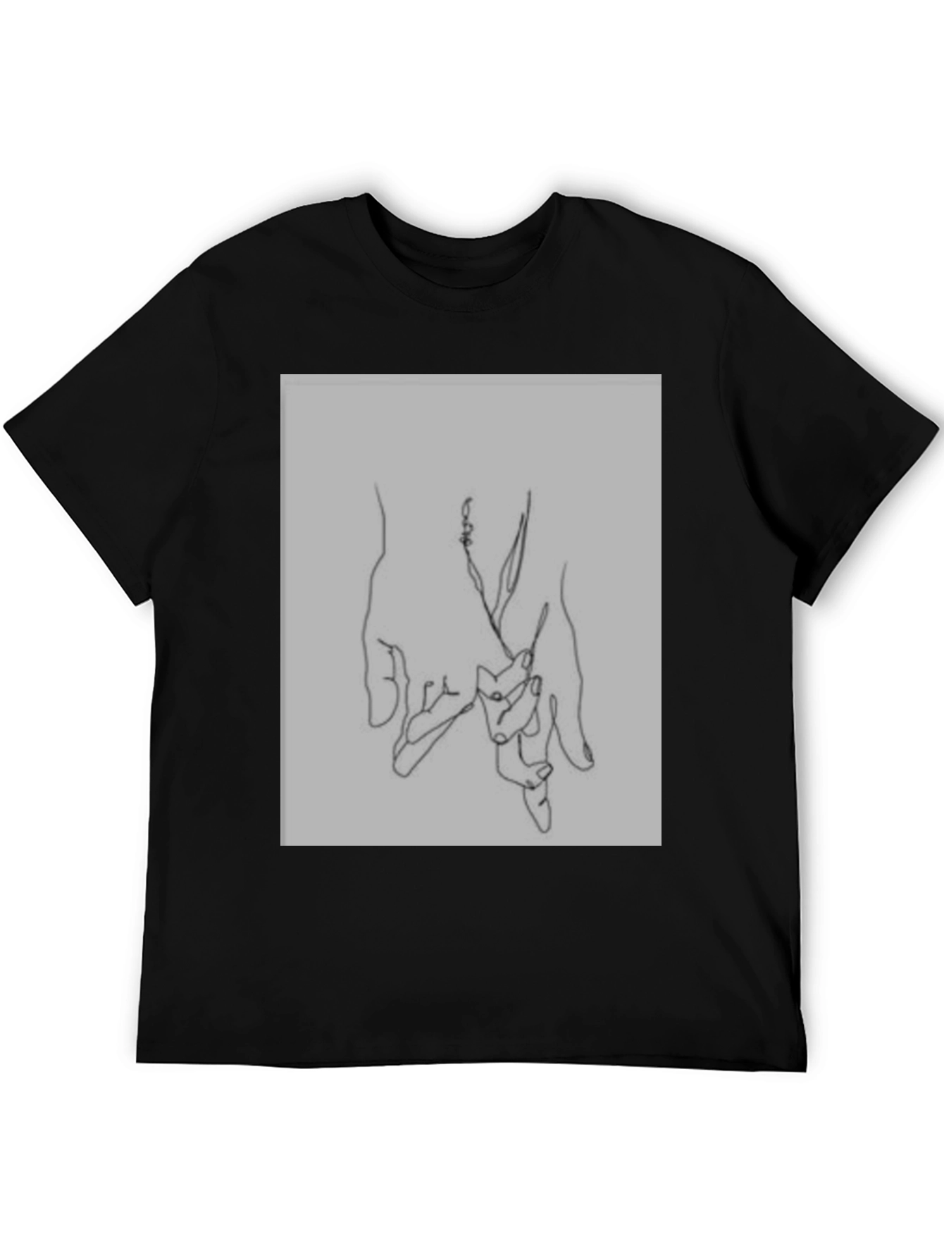 Black Minimalist Hand Holding Graphic Tee view 5