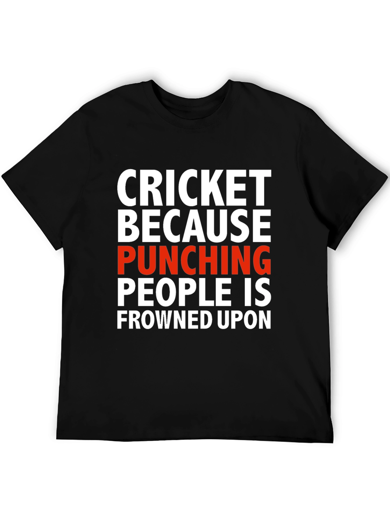 Black Cricket Punching T-Shirt - Sarcastic Humor view 5