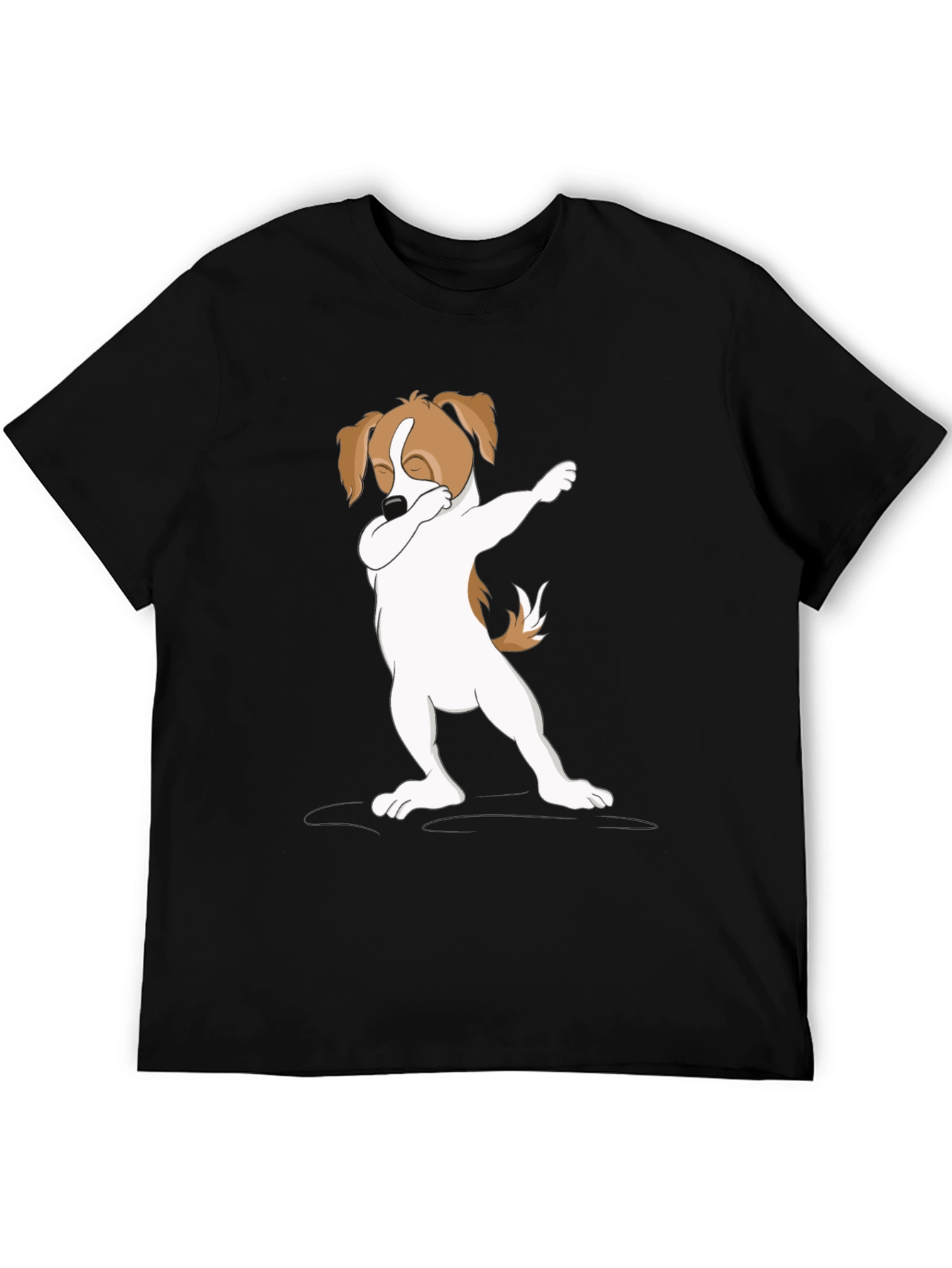 Black Dabbing Dog Graphic Tee - Stylish Casual Wear view 5