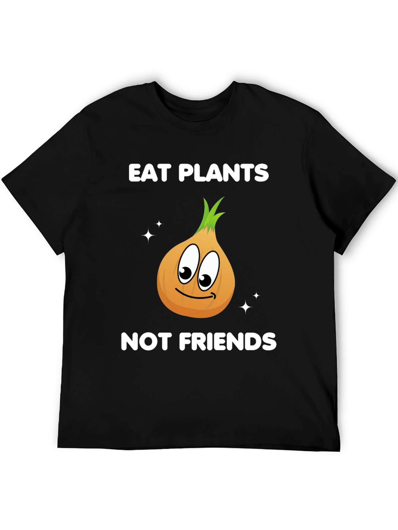 Black Eat Plants Not Friends Vegan Graphic T-Shirt view 5