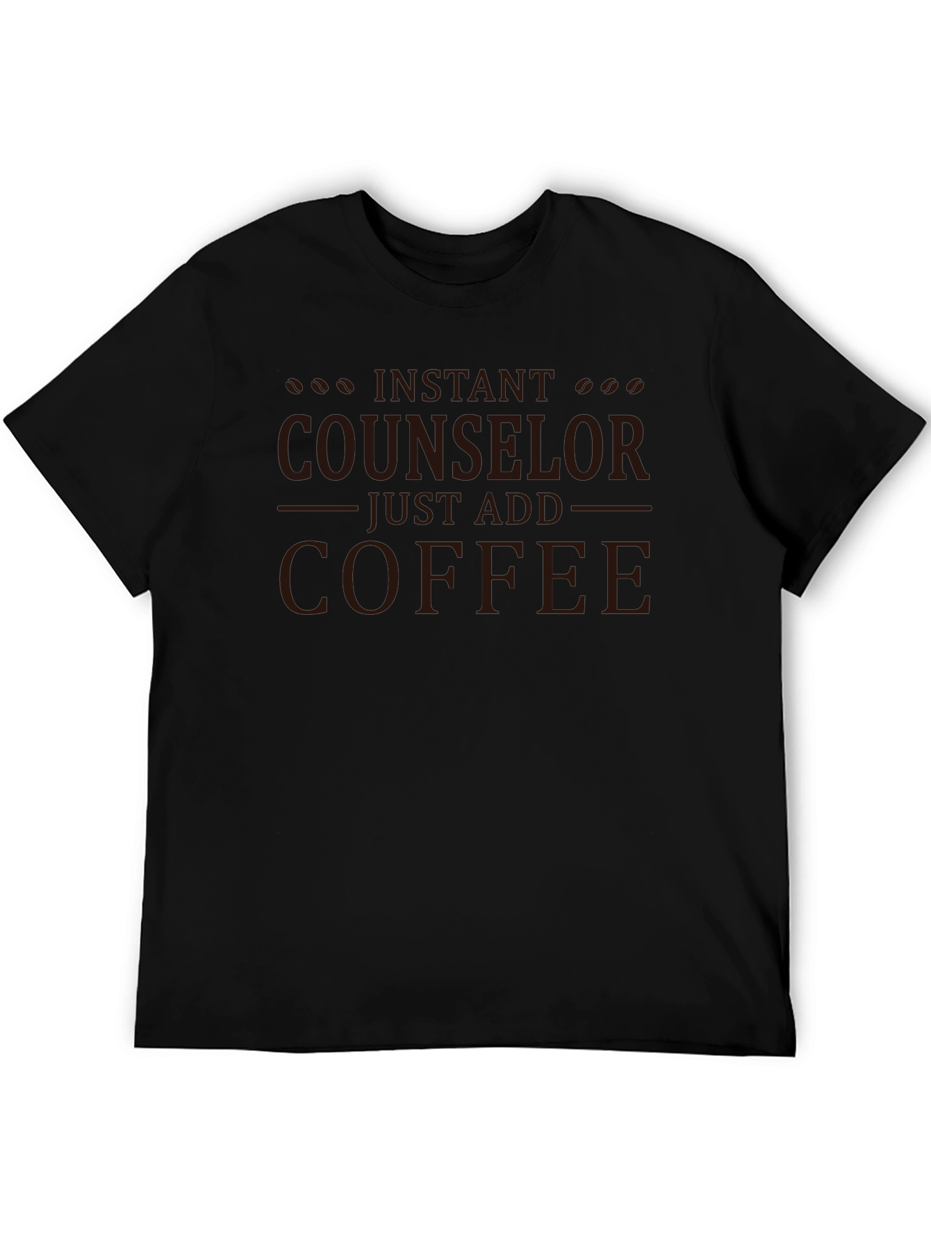 Black Instant Counselor Coffee T-Shirt view 5