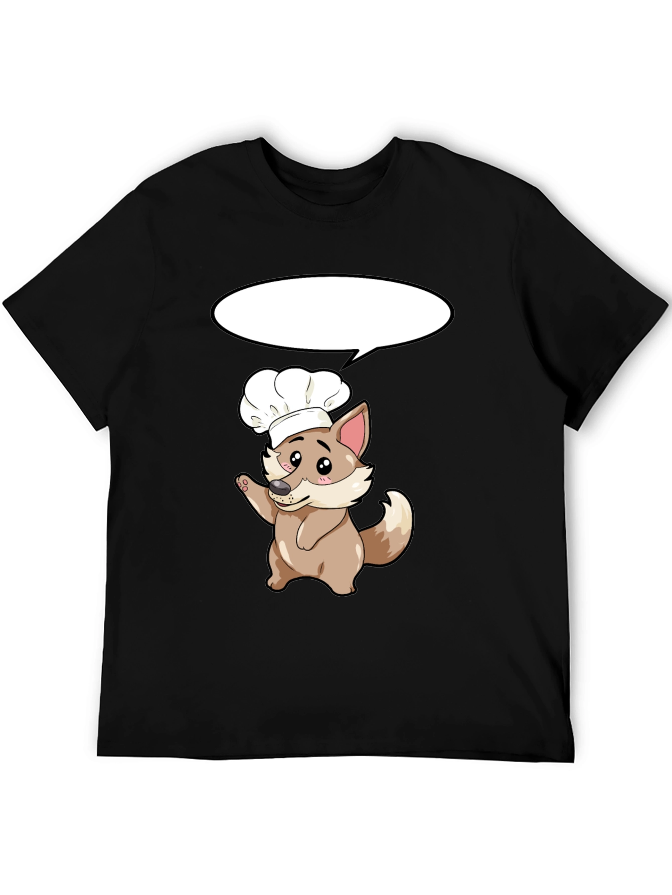Black Chef Dog T-Shirt - Cute Cartoon Cook view 5