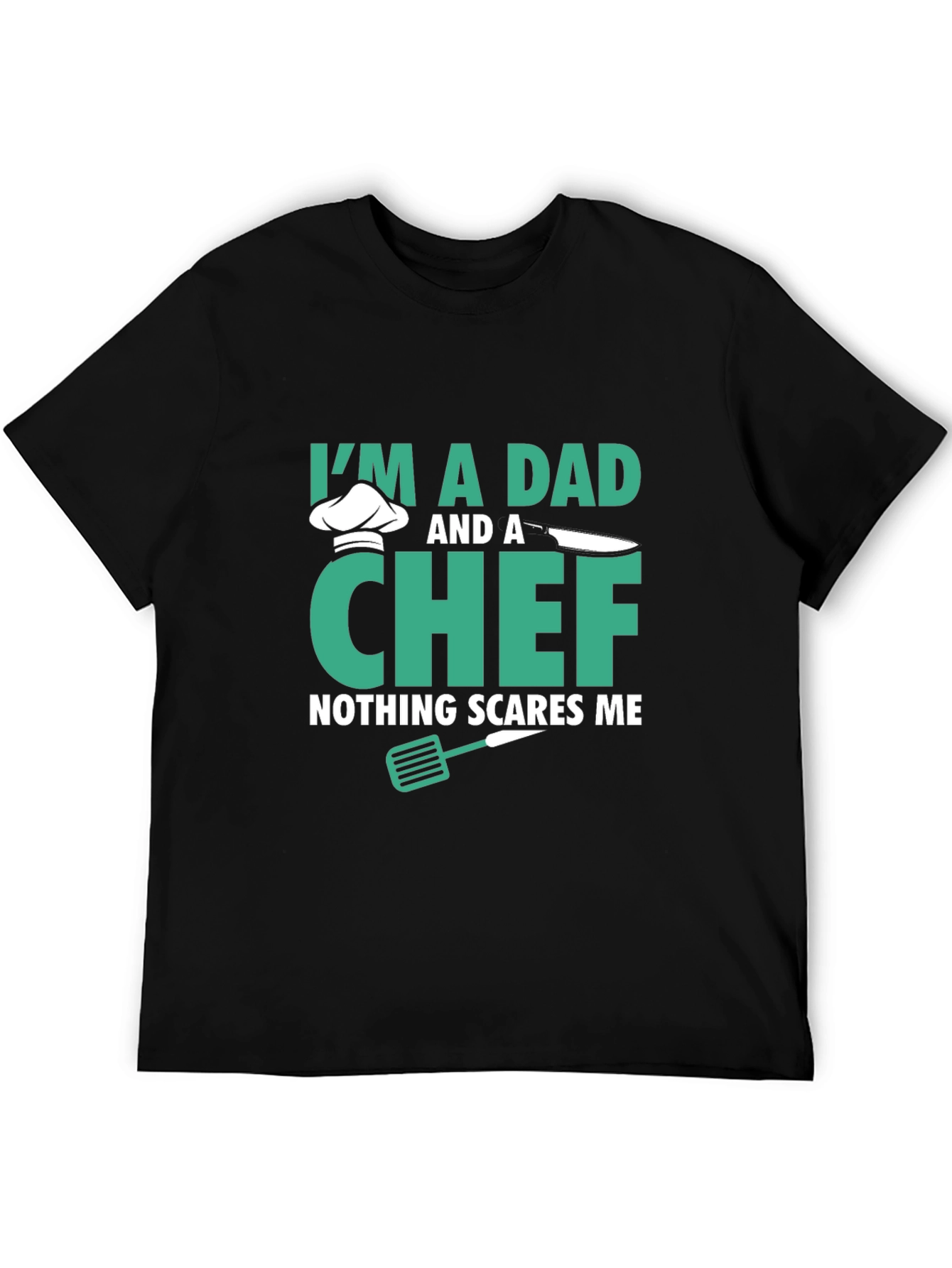 Black Dad & Chef T-Shirt - Nothing Scares Me view 5