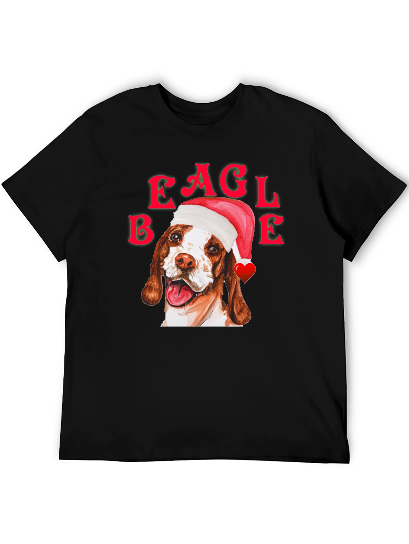 Black Eagle Beagle Christmas Dog T-Shirt view 5
