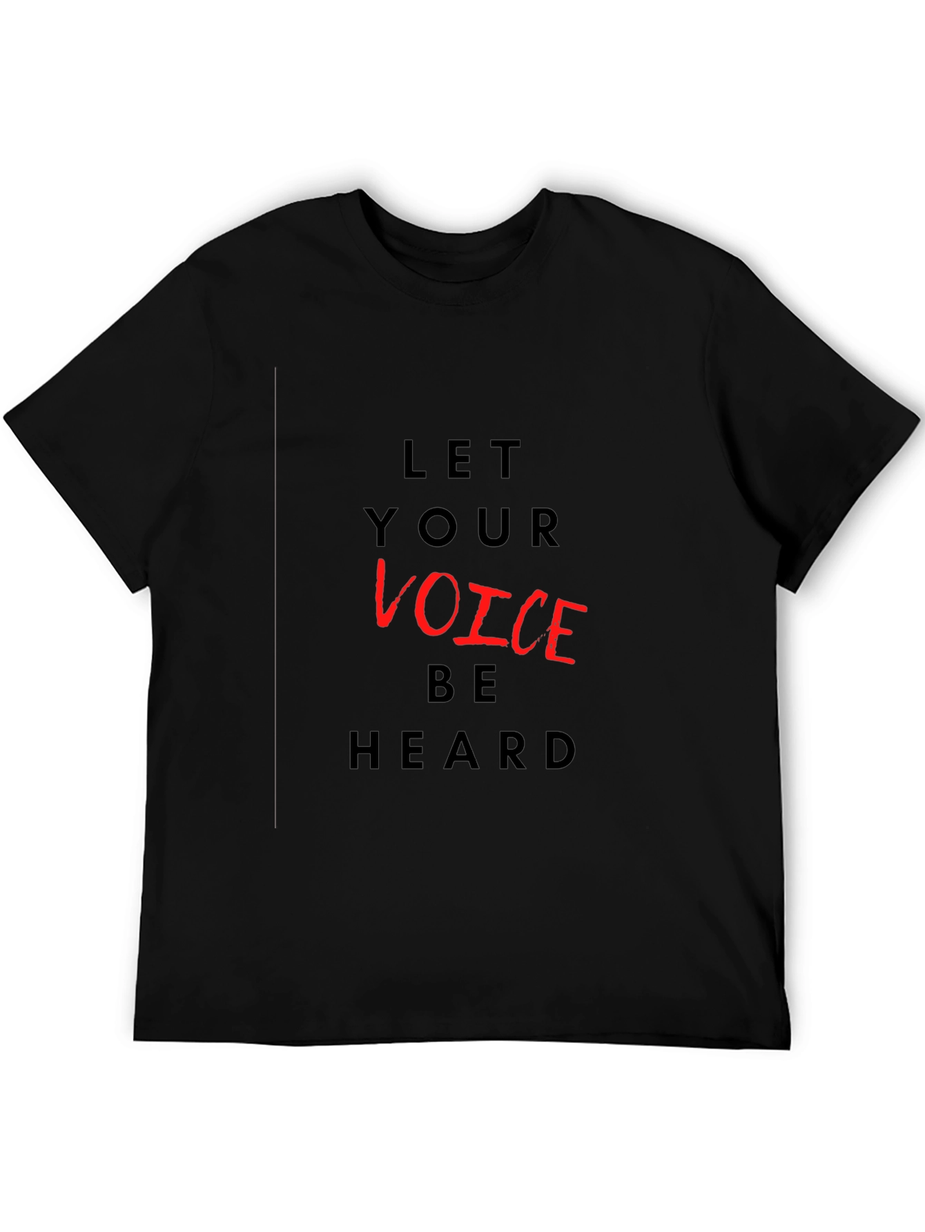 Black Let Your Voice Be Heard Graphic T-Shirt view 5