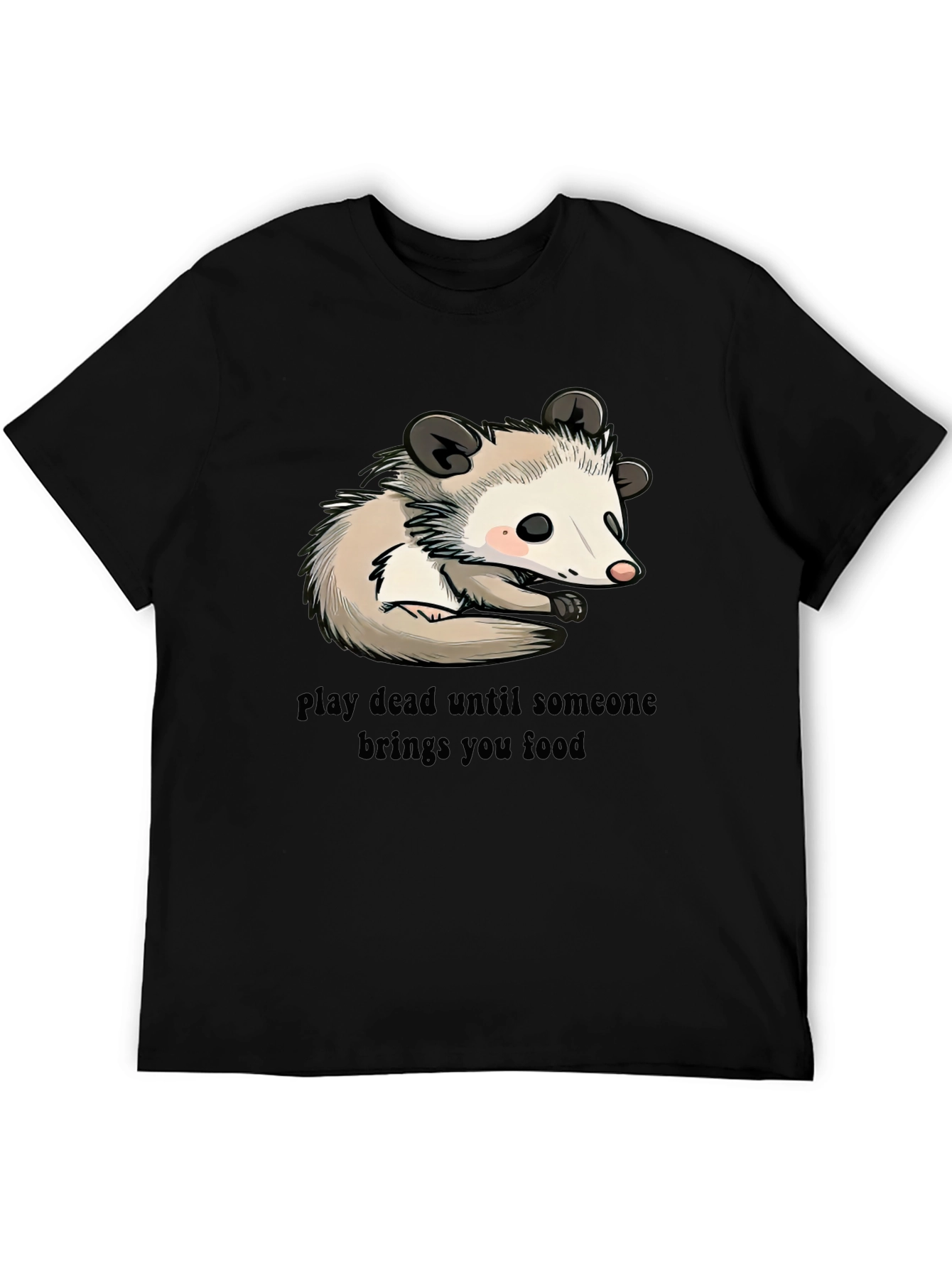 Black Opossum Play Dead Graphic Tee - Funny Animal Shirt view 5