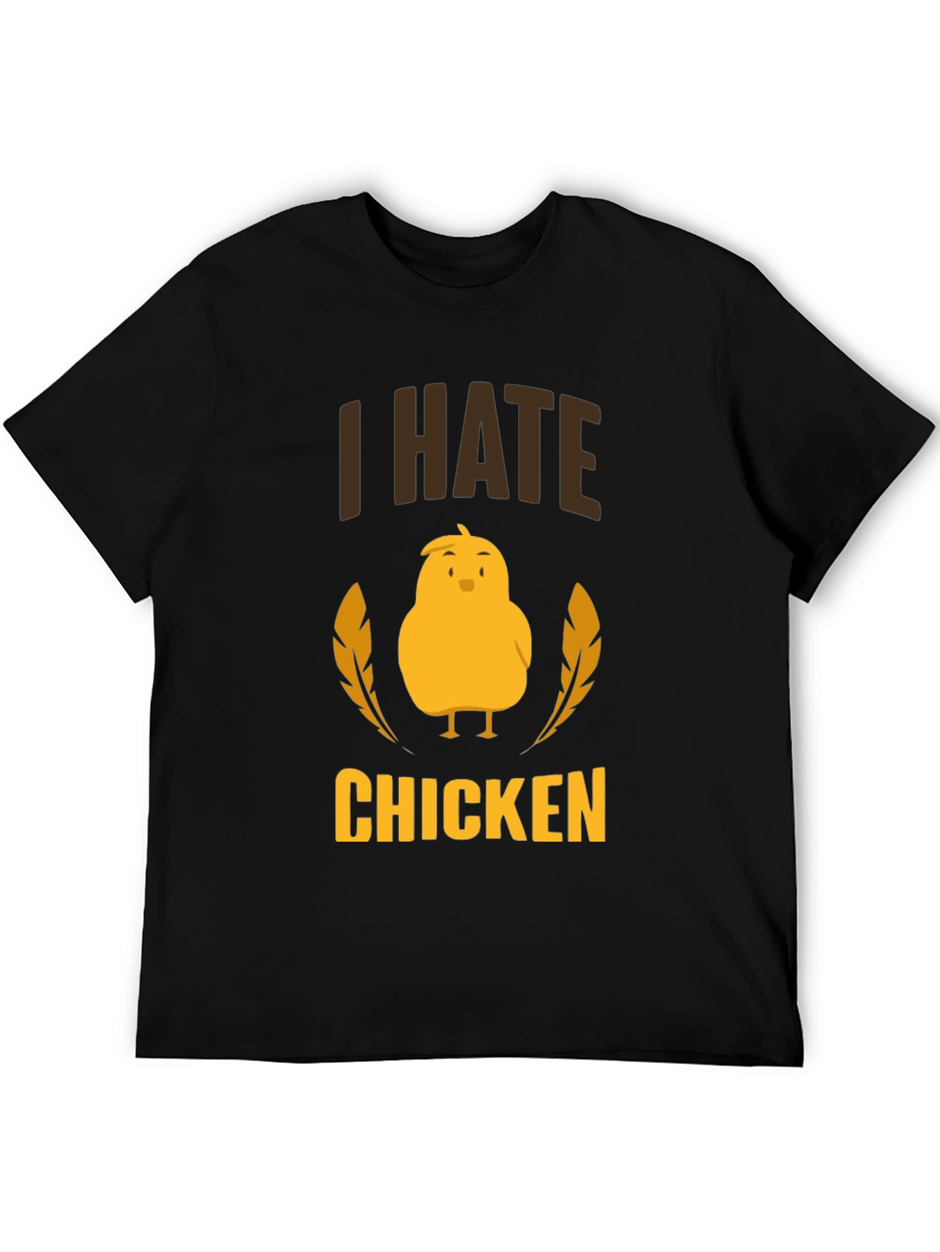 Black I Hate Chicken T-Shirt - Funny Graphic Tee view 5