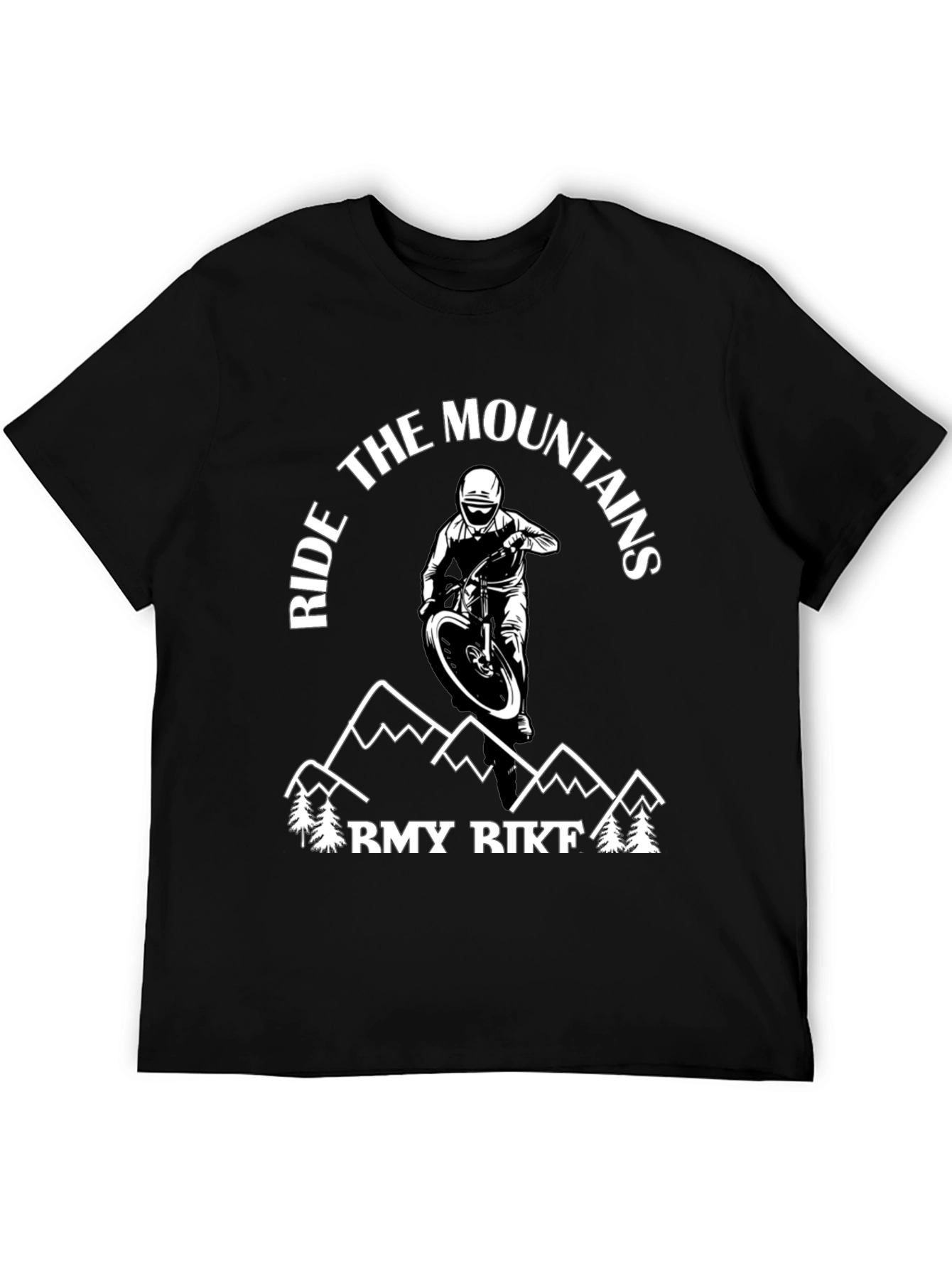 Black Ride the Mountains Graphic Tee view 5