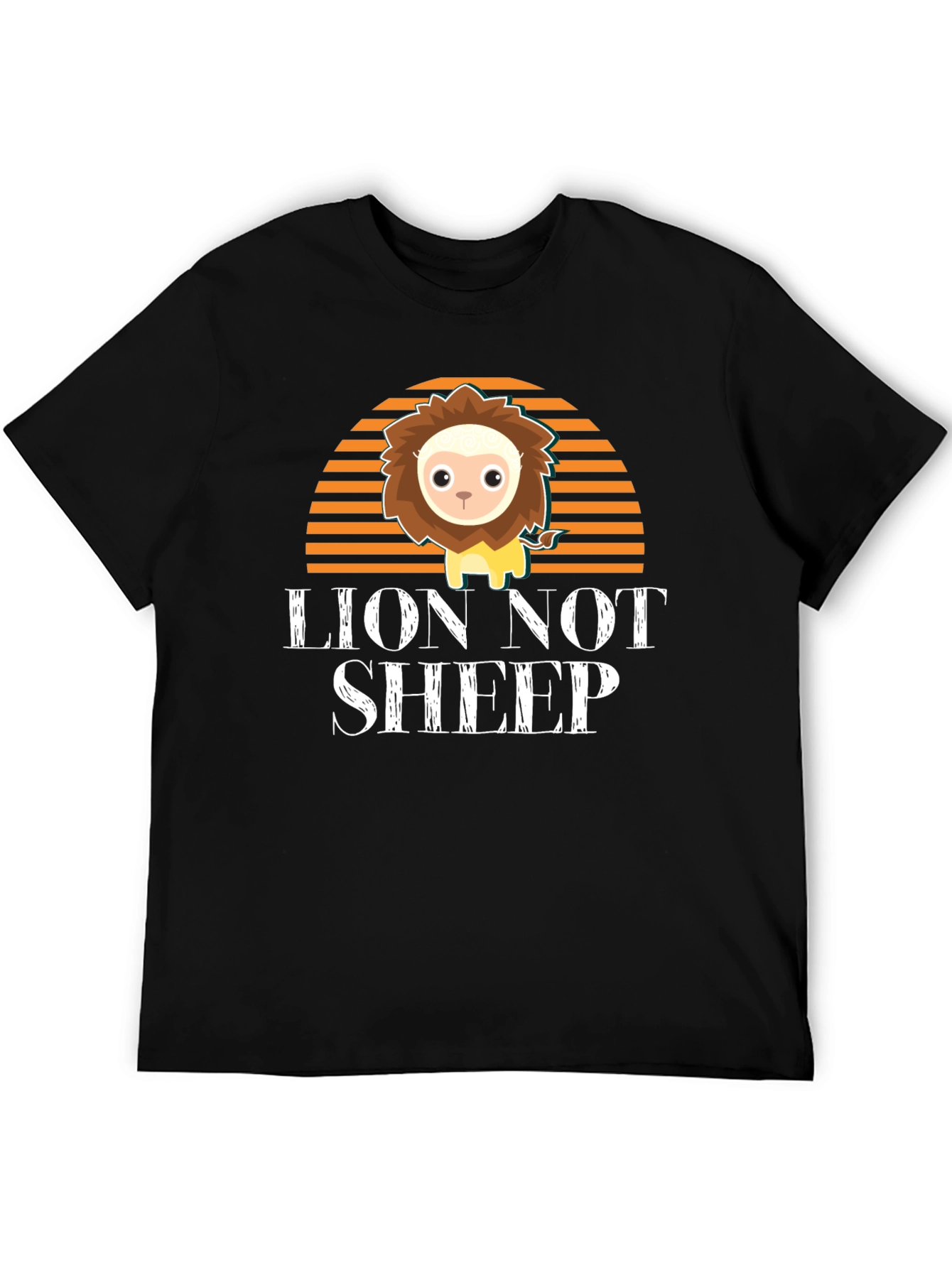 Black Lion Not Sheep Graphic Tee - Mens Black T-Shirt view 5