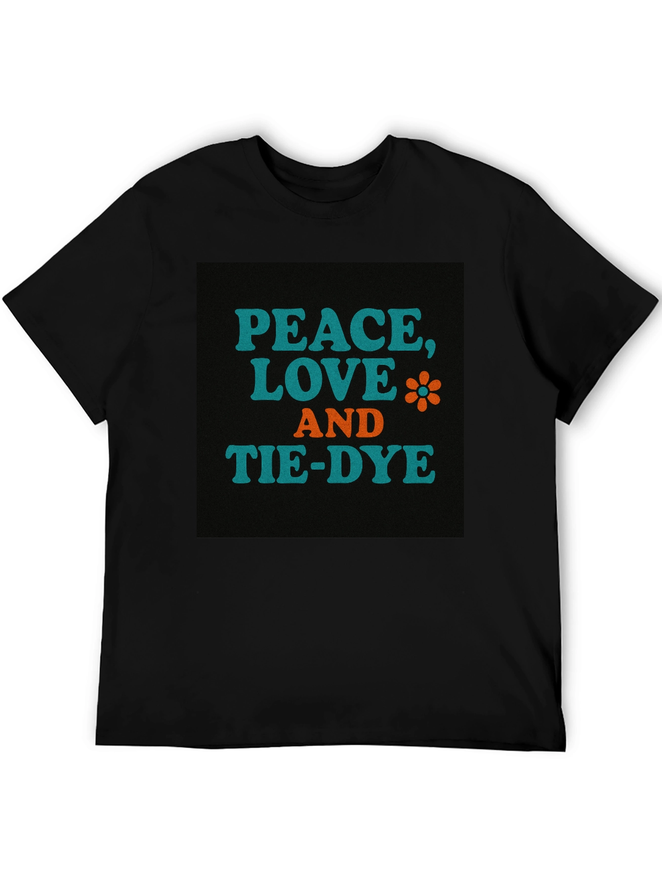 Black Peace, Love, and Tie-Dye Graphic T-Shirt view 5