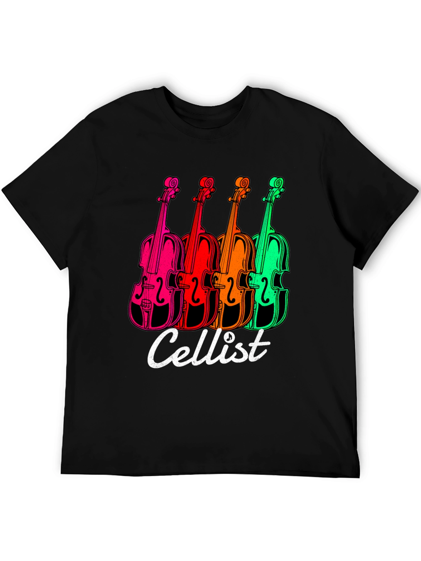 Black Cellist T-Shirt - Vibrant Violin Design view 5