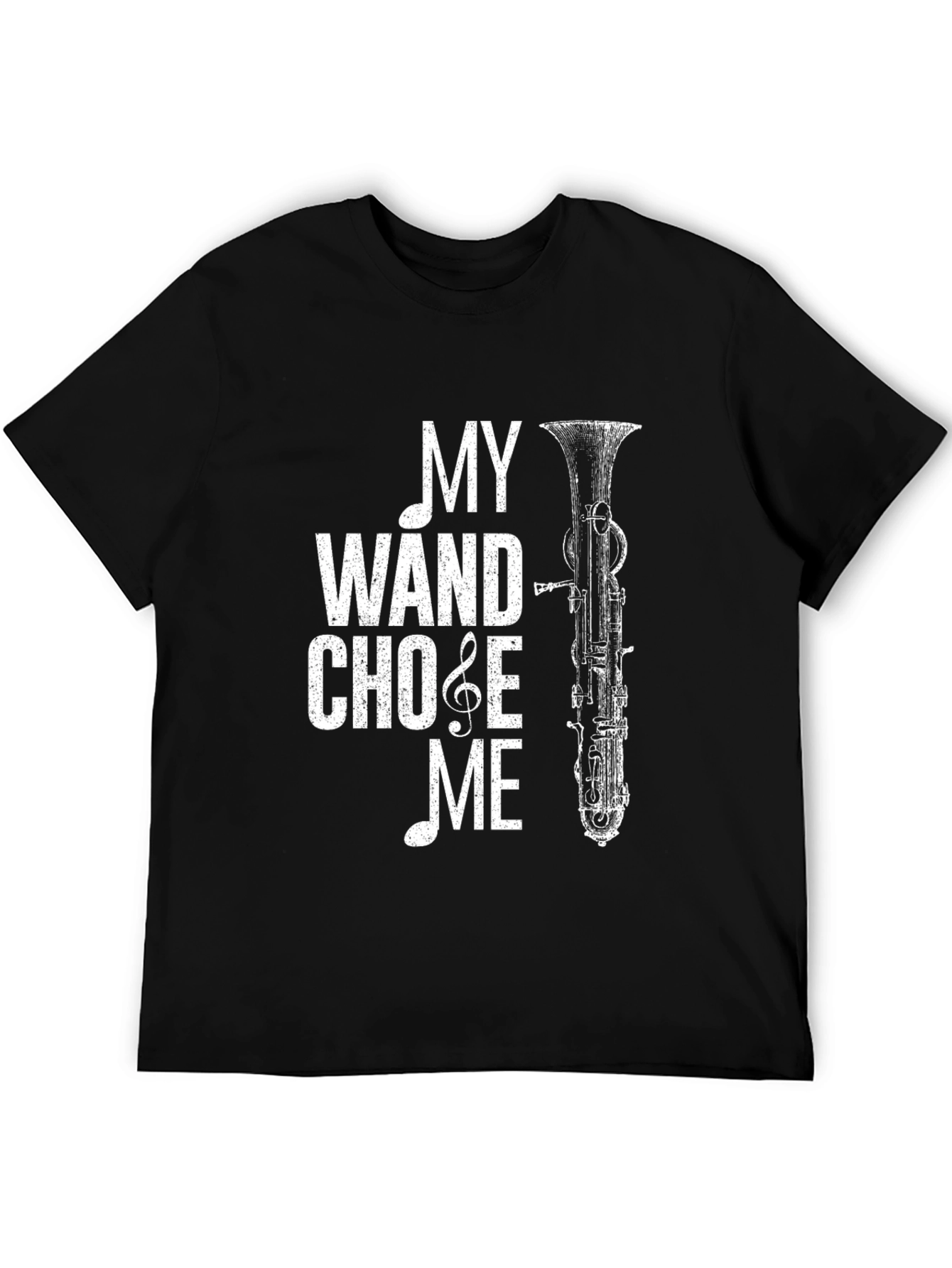 Black Bassoon Wand T-Shirt - Music Lover Tee view 5