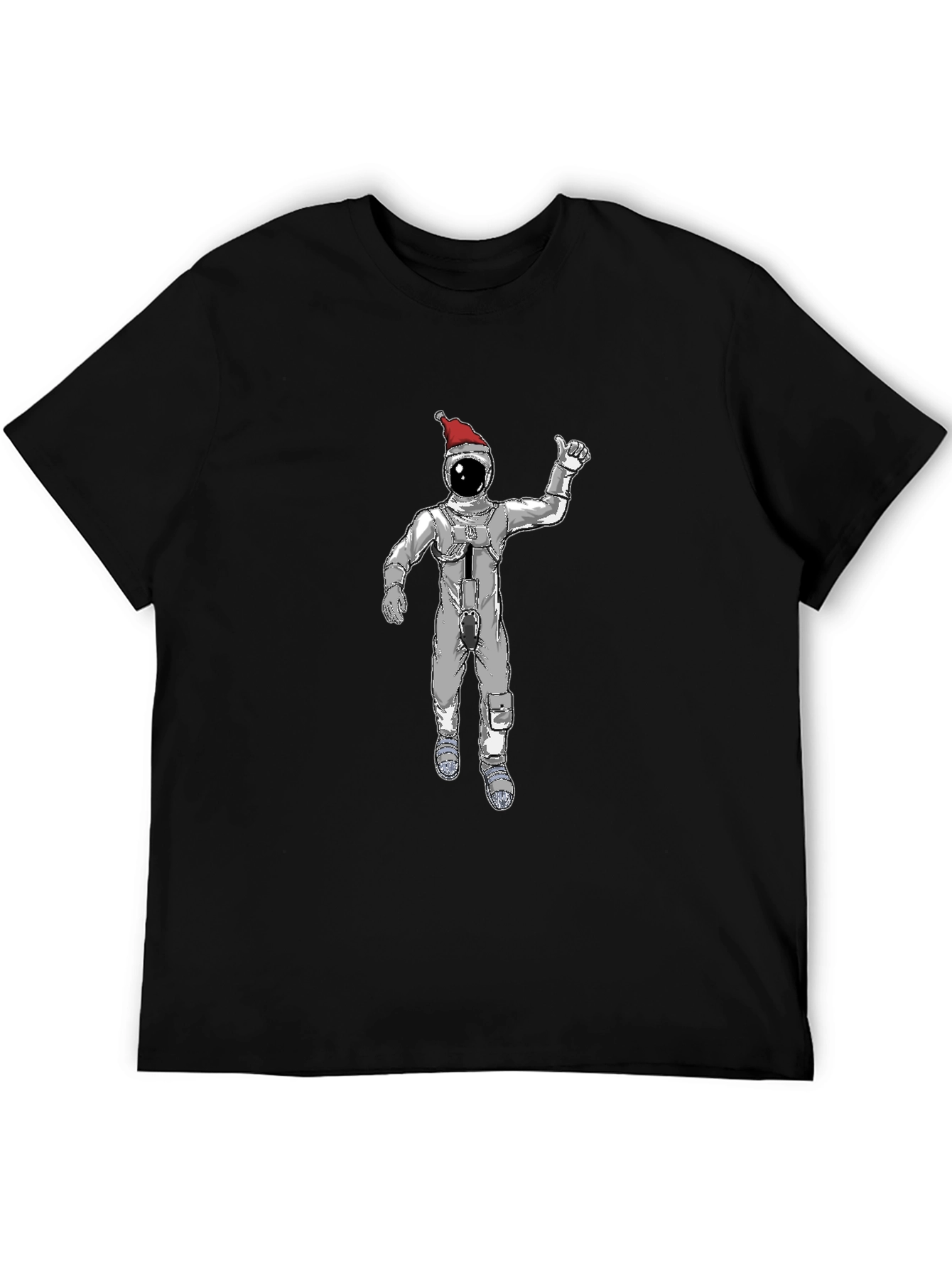 Black Christmas Spaceman Graphic Tee - Black view 5