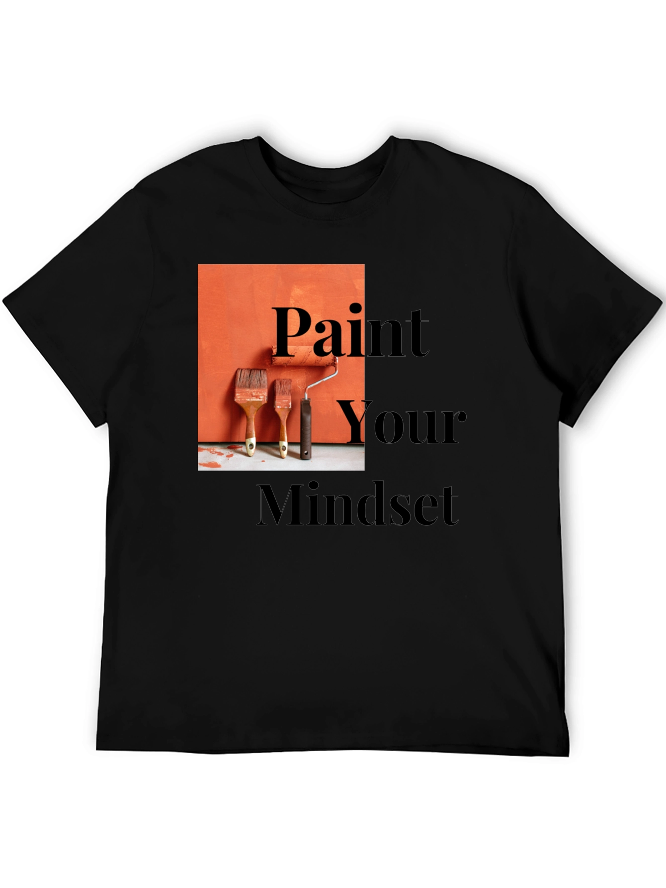 Black Paint Your Mindset Graphic Tee - Black view 5