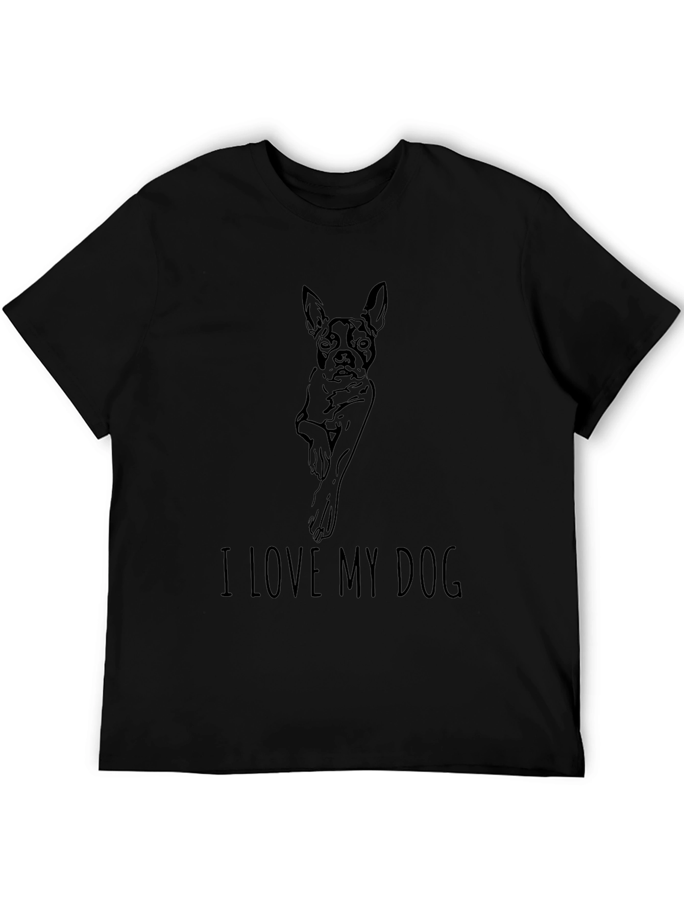 Black I Love My Dog Graphic Tee - Unisex Black T-Shirt view 5