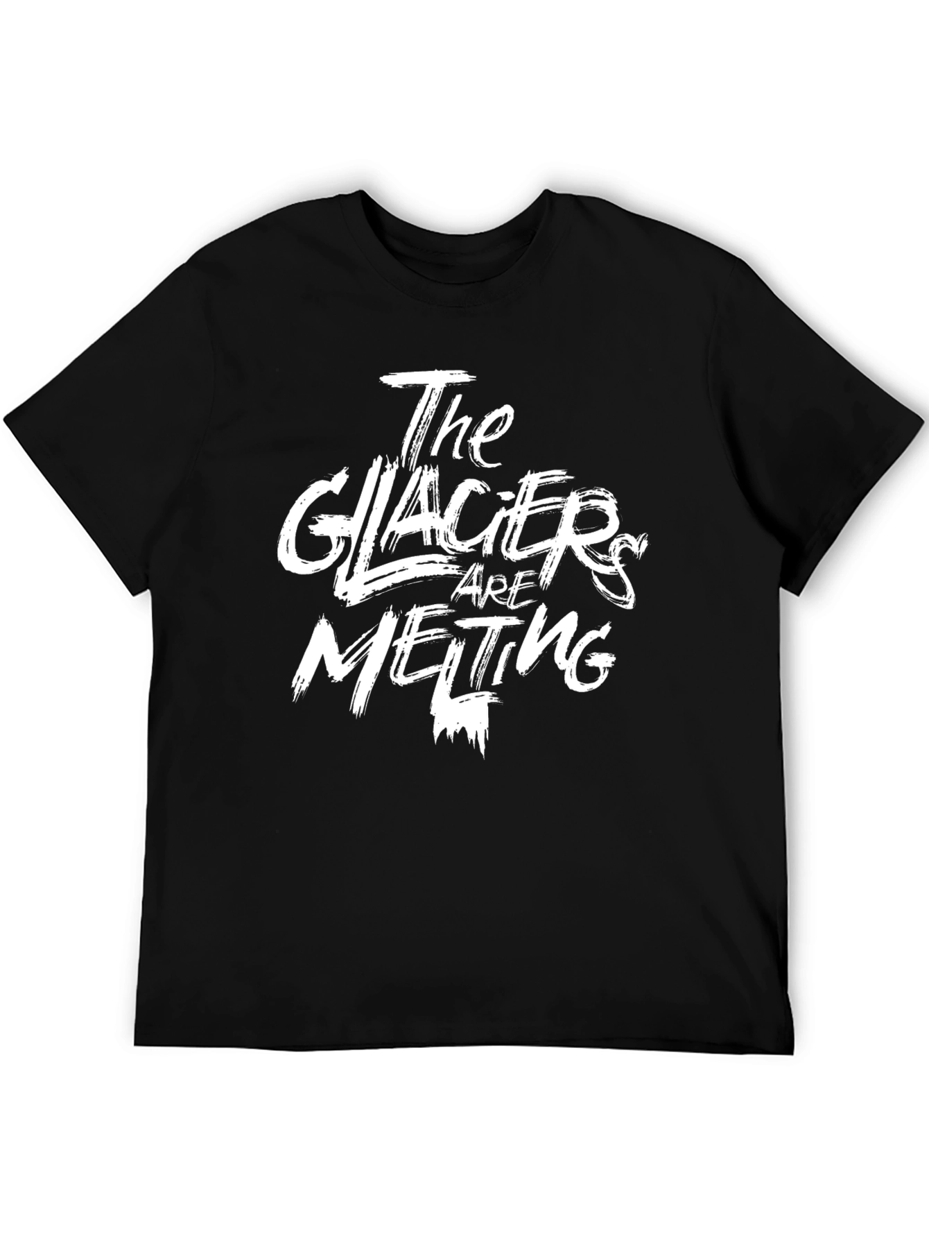Black The Glaciers are Melting Graphic Tee - Black view 5