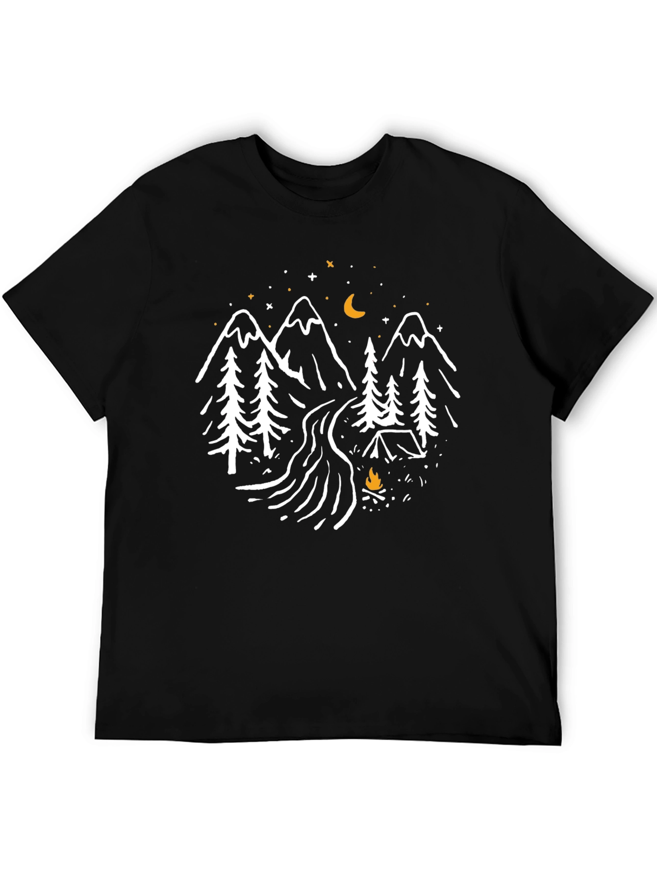 Black Mountain Campfire Graphic Tee - Nature Lover's Shirt view 5