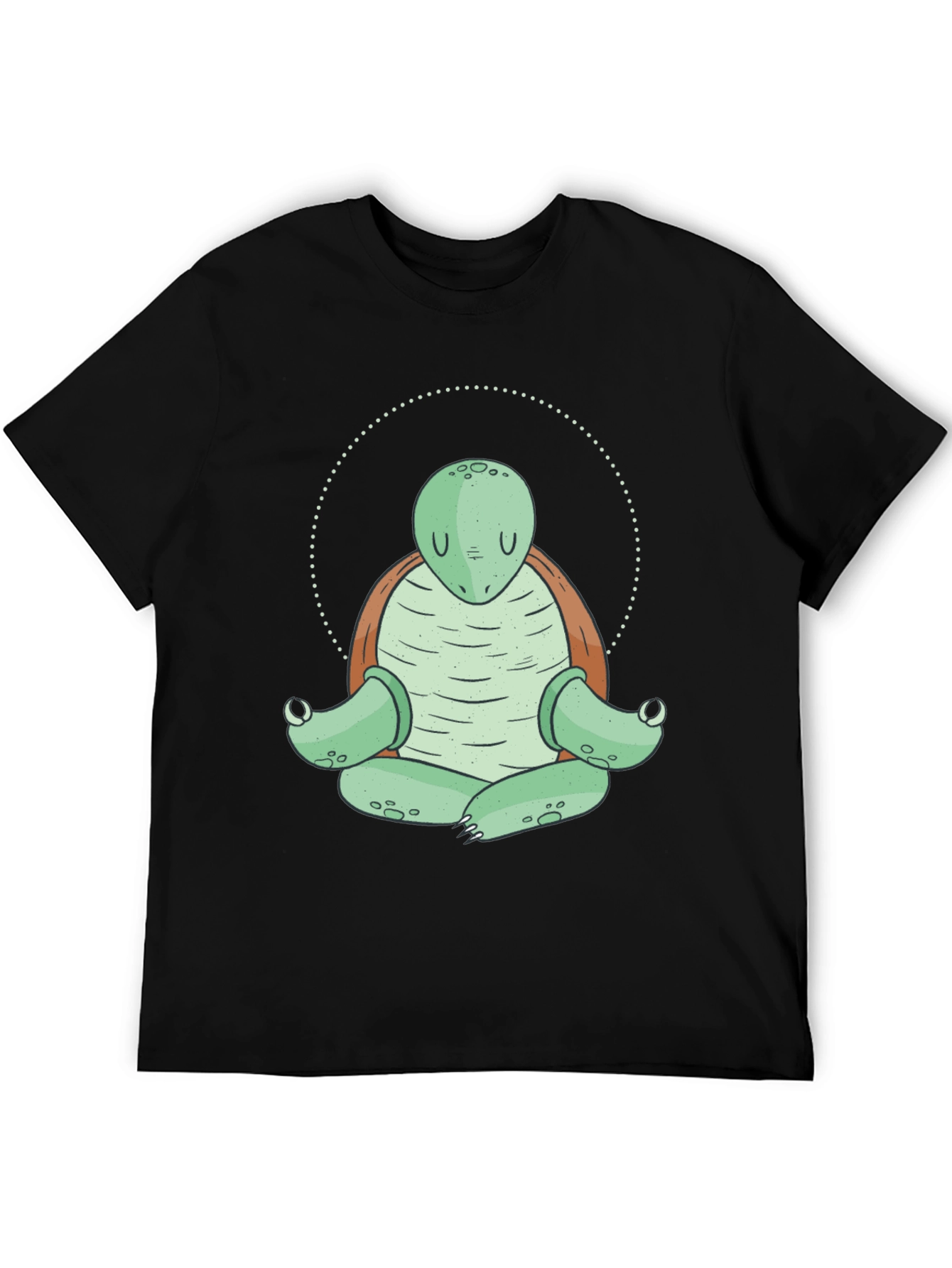 Black Zen Turtle Meditation T-Shirt - Relaxed Fit view 5