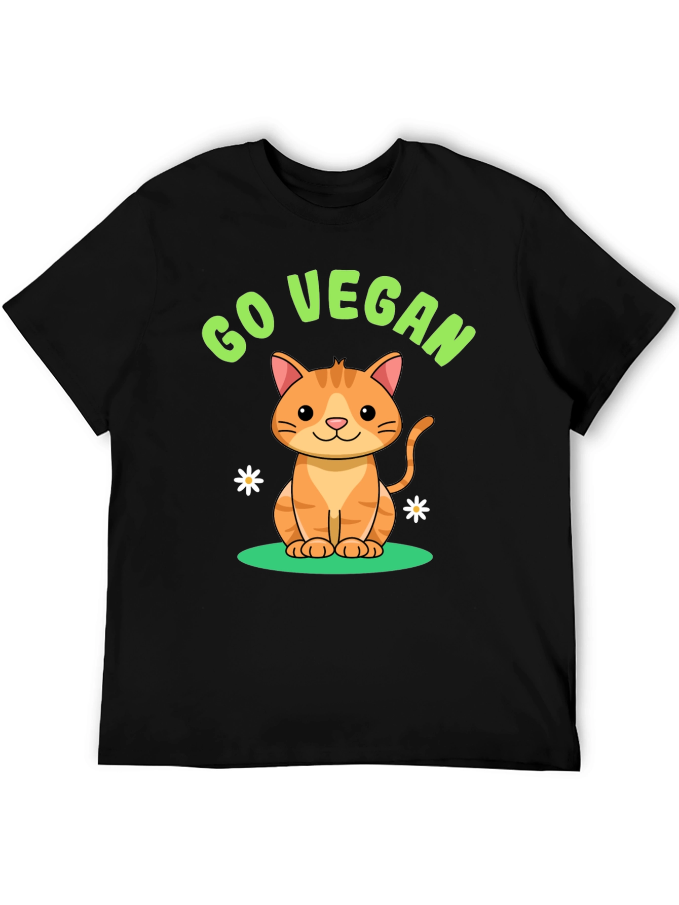 Black Go Vegan Cat T-Shirt view 5