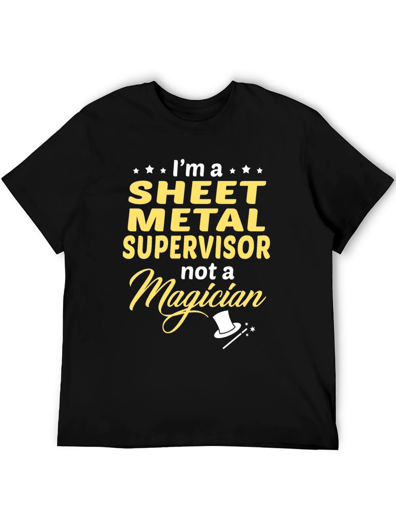 Black Sheet Metal Supervisor T-Shirt - Funny Job Title Tee view 5