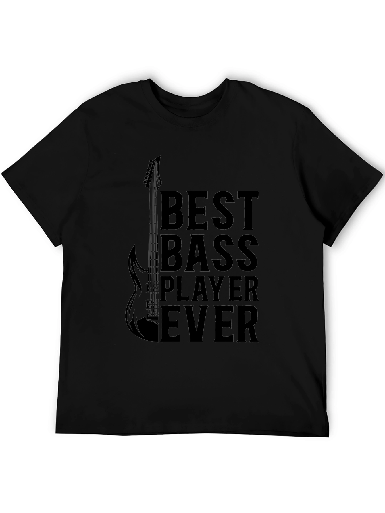 Black Best Bass Player Ever Graphic Tee - Black view 5