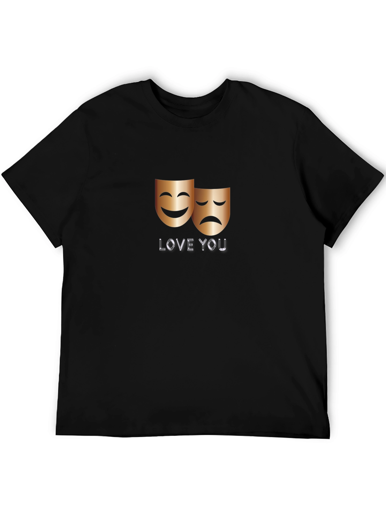 Black Love You Drama Masks Graphic Tee view 5
