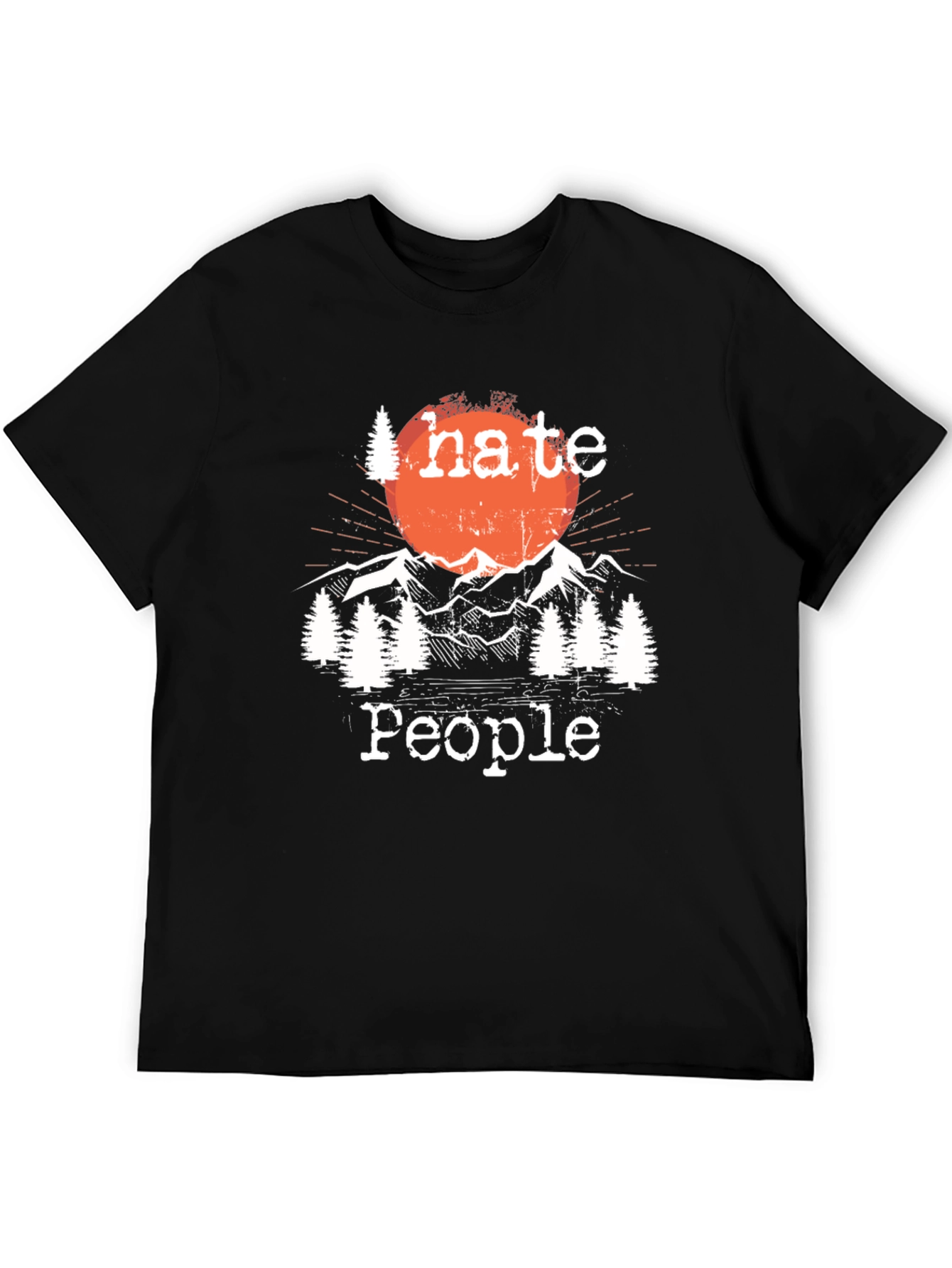 Black I Hate People Outdoors T-Shirt view 5