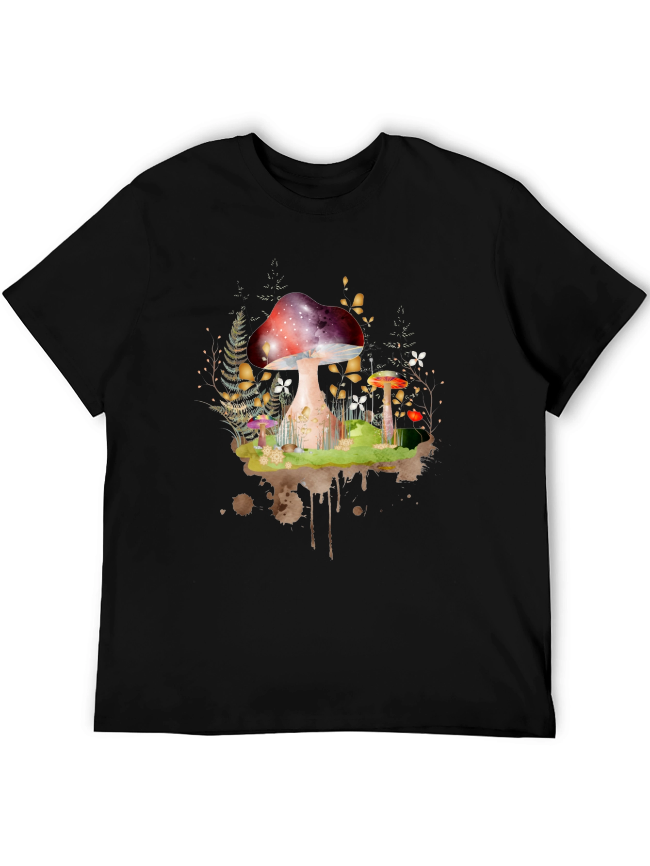 Black Mushroom Forest Graphic Tee - Unisex view 5