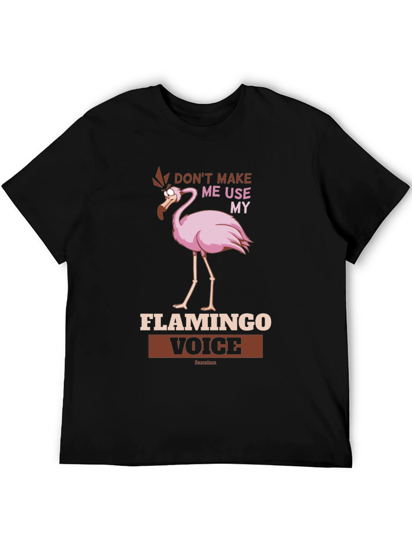 Black Funny Flamingo Voice T-Shirt - Don't Make Me Use My view 5