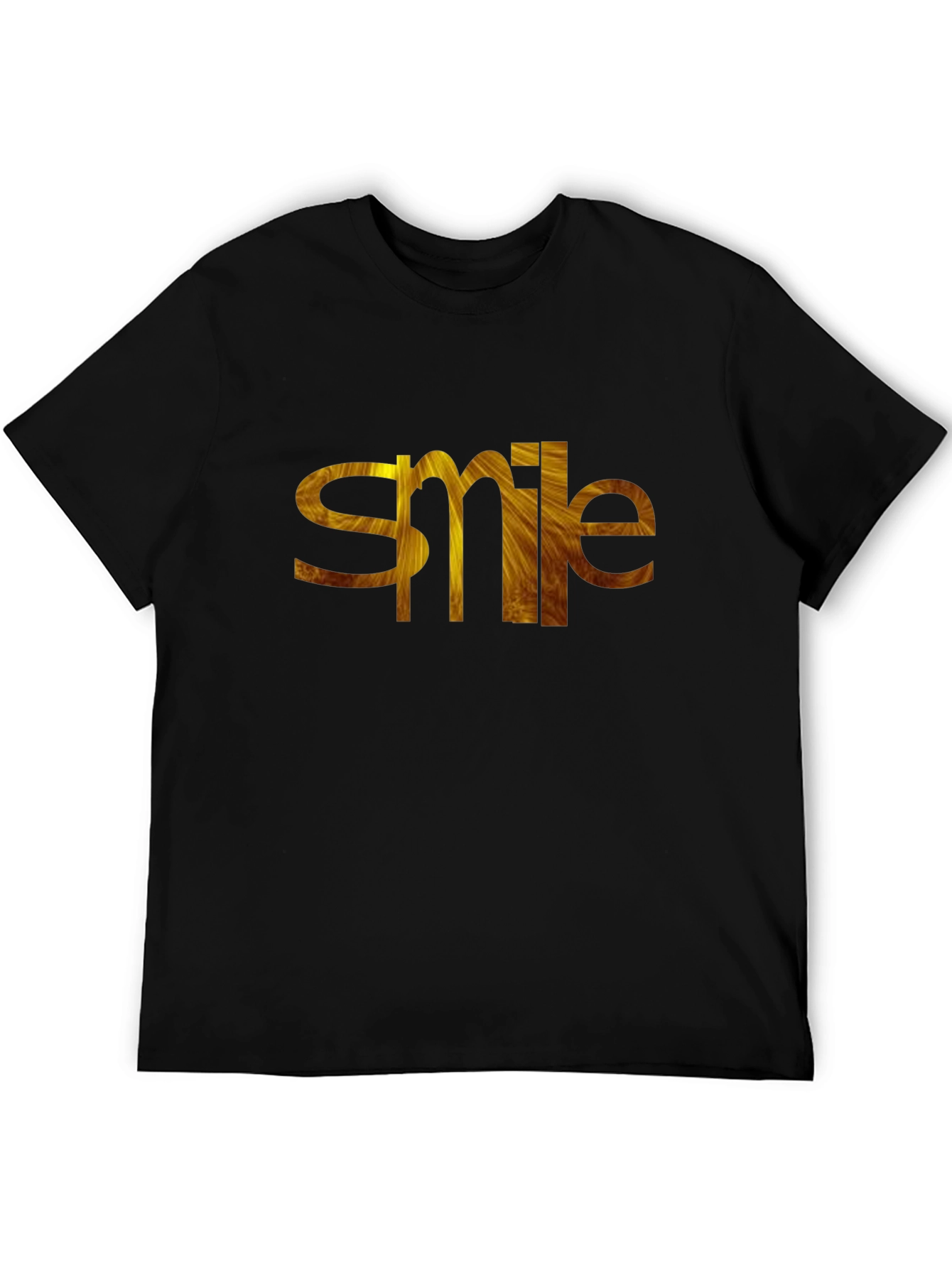 Black Smile Graphic Tee - Black Cotton T-Shirt view 5