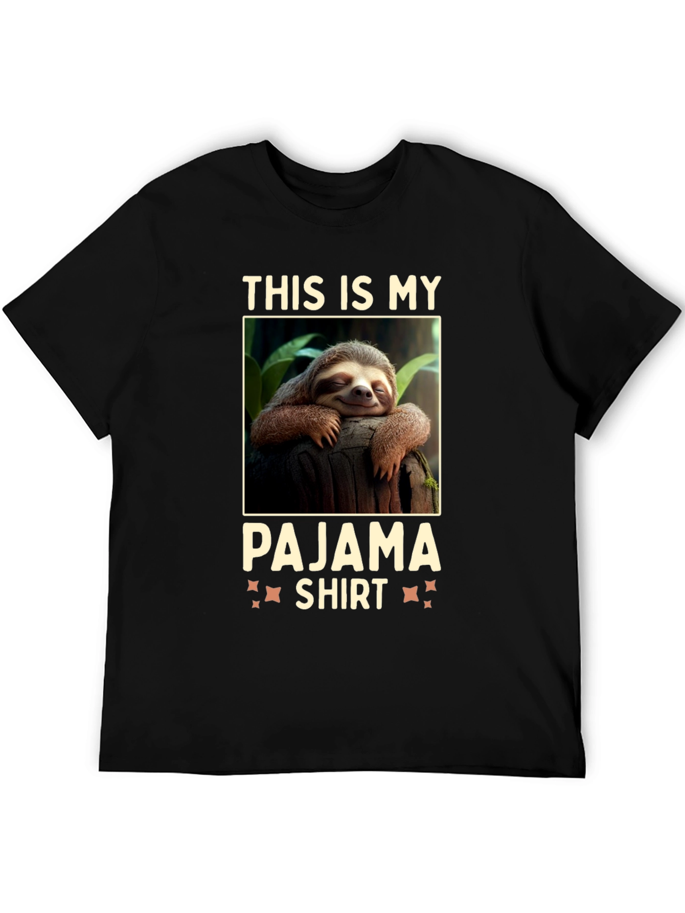 Black Sloth Pajama T-Shirt - Funny Sleep Tee view 5