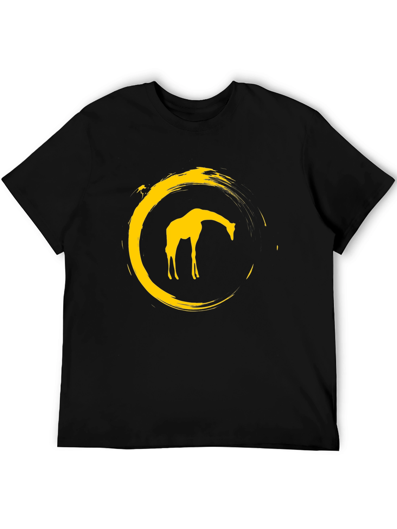 Black Giraffe Circle Graphic Tee - Modern Stylish Design view 5