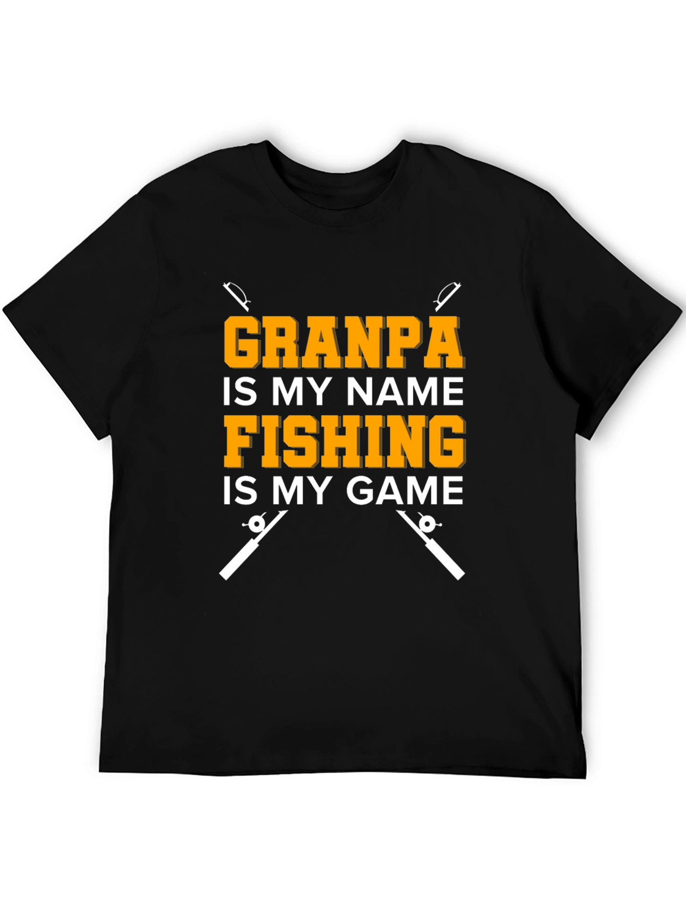 Black Grandpa Fishing T-Shirt - Novelty Fisherman Tee view 5